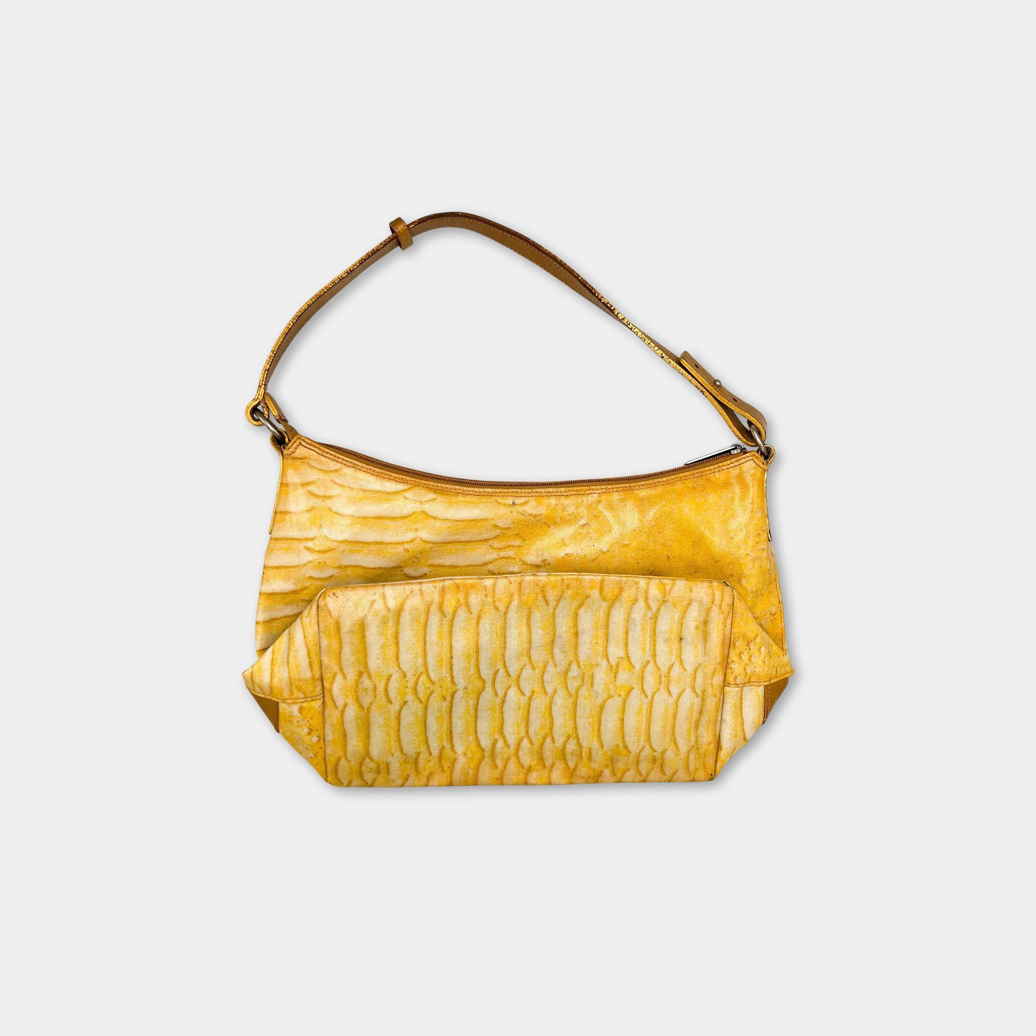 Roberto Cavalli Roberto Cavalli "Freedom" Yellow Snake Print Shoulder Bag Size ONE SIZE - 5 Thumbnail