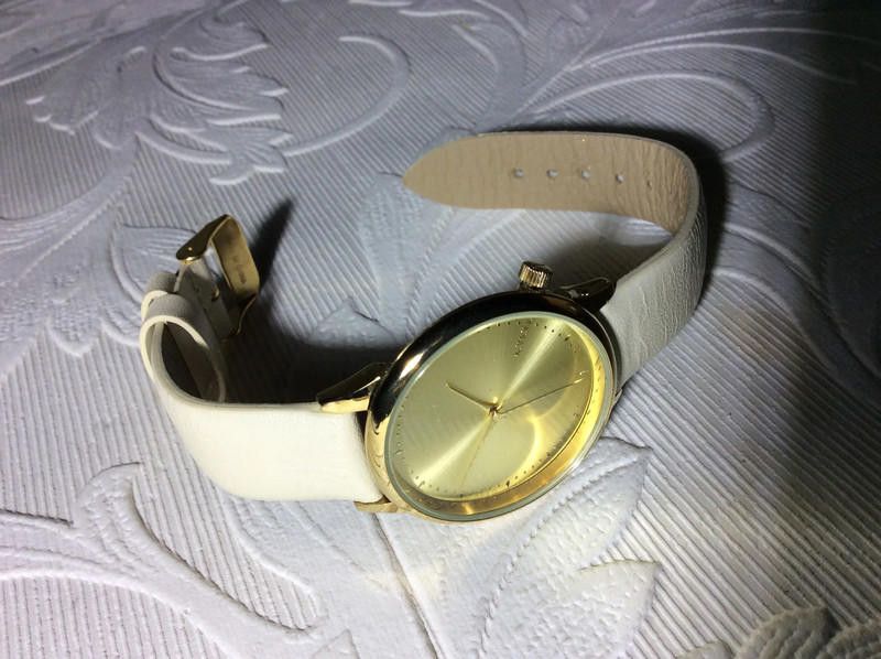 Komono Komono ladies gold dial cream leather strap watch Size ONE SIZE - 4 Thumbnail
