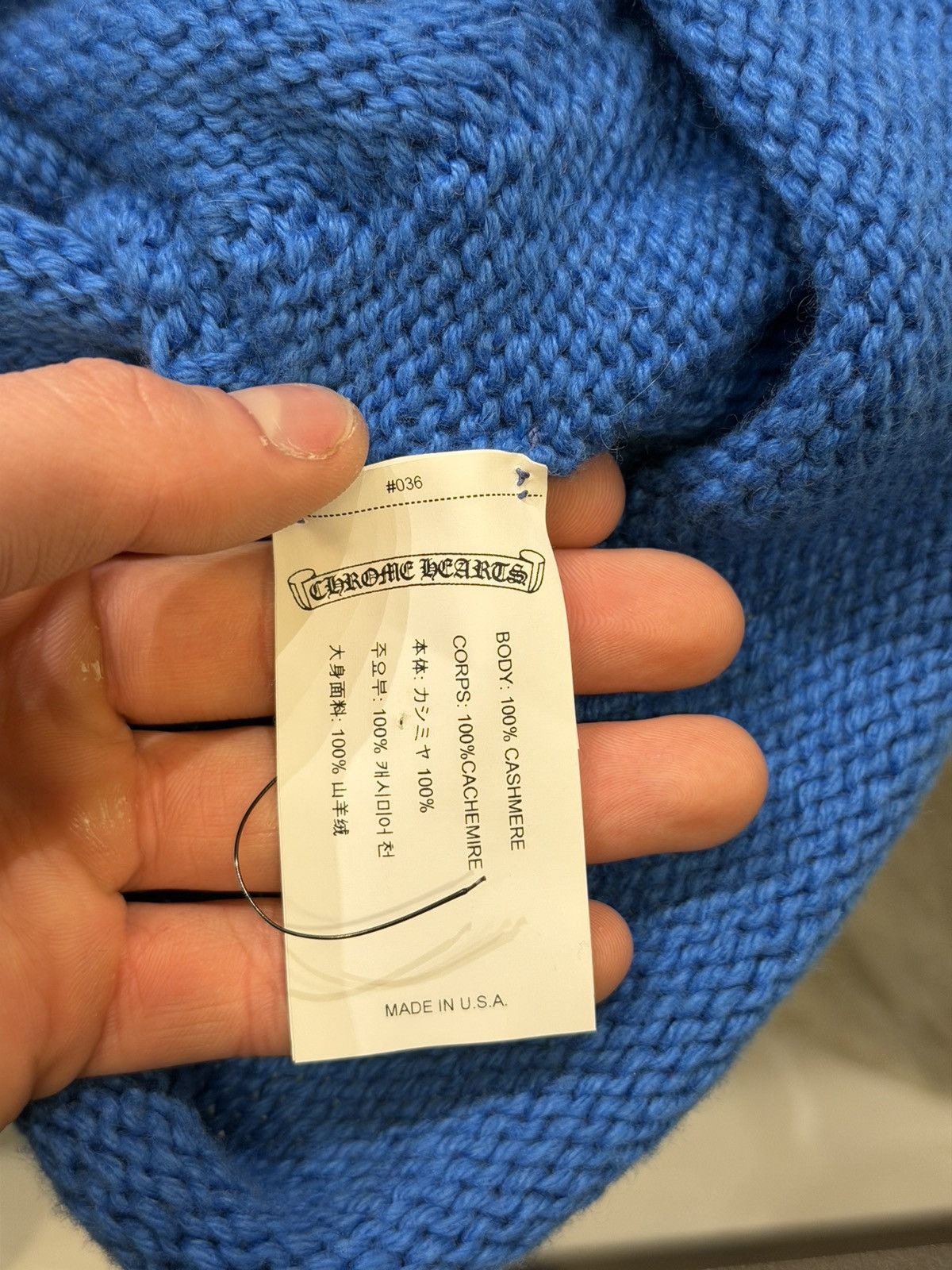 Chrome Hearts Chrome Hearts Oversized Cashmere Beanie - Blue Size ONE SIZE - 8 Thumbnail
