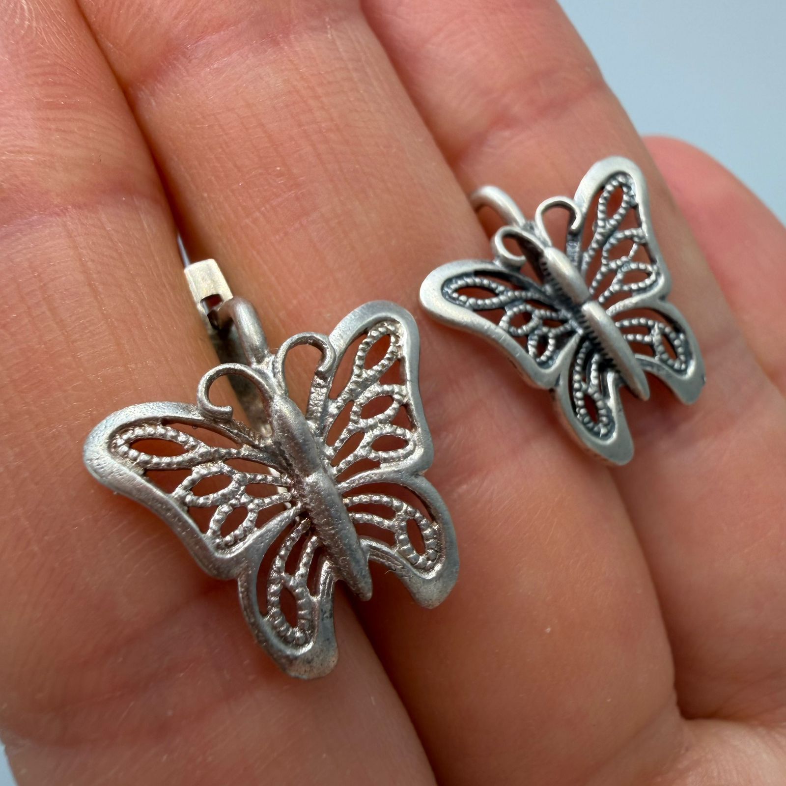 Vintage Vintage 925 Sterling Silver Filigree Dangle Earrings Size ONE SIZE - 3 Thumbnail