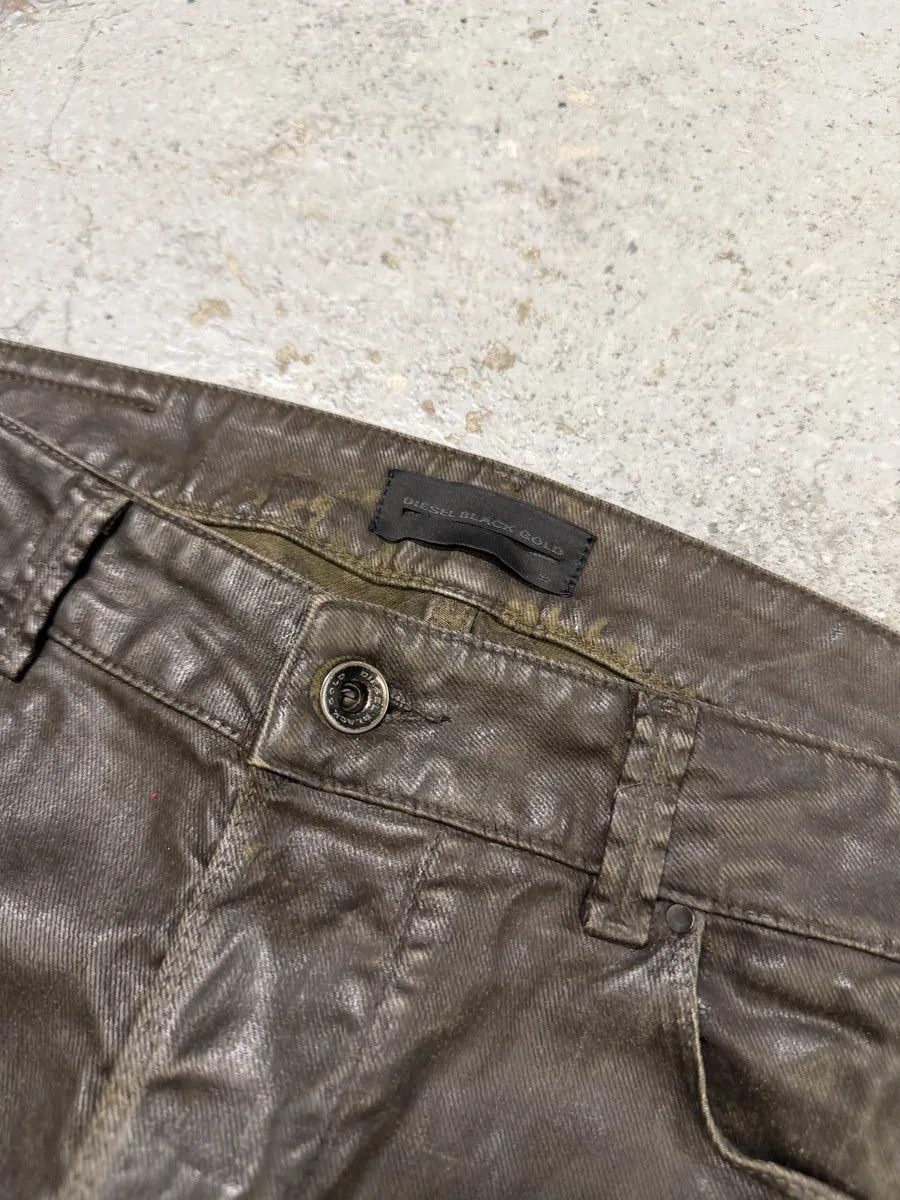 Diesel Diesel Black Gold Brown Cow Leather Dark Pants Size US 31 - 13 Thumbnail