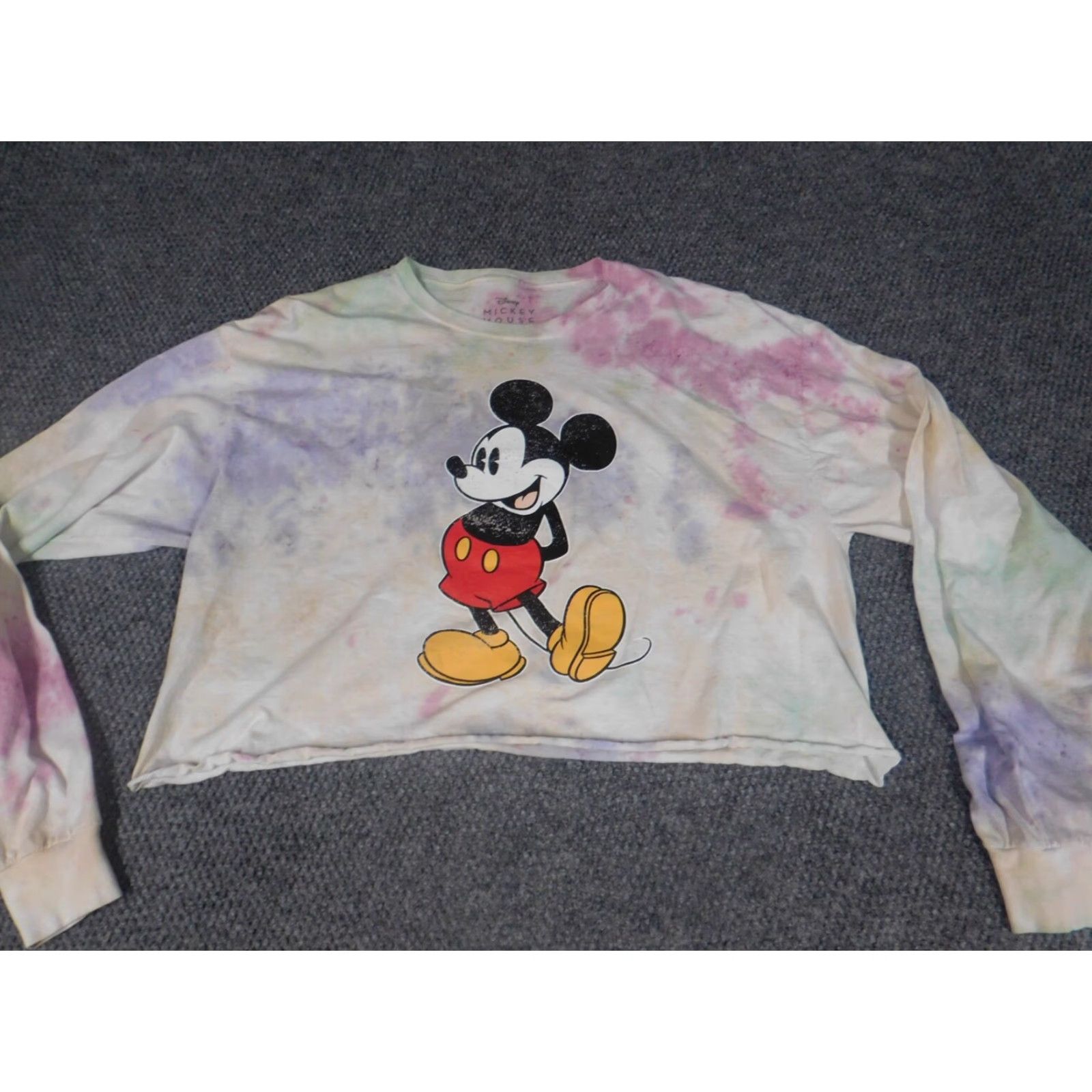 Disney Mickey Mouse Disney Shirt XL Blue Tie-Dye Long Sleeve Crew Neck Womens Regular T-Shirt Casual Size XL / US 12-14 / IT 48-50 - 2 Thumbnail