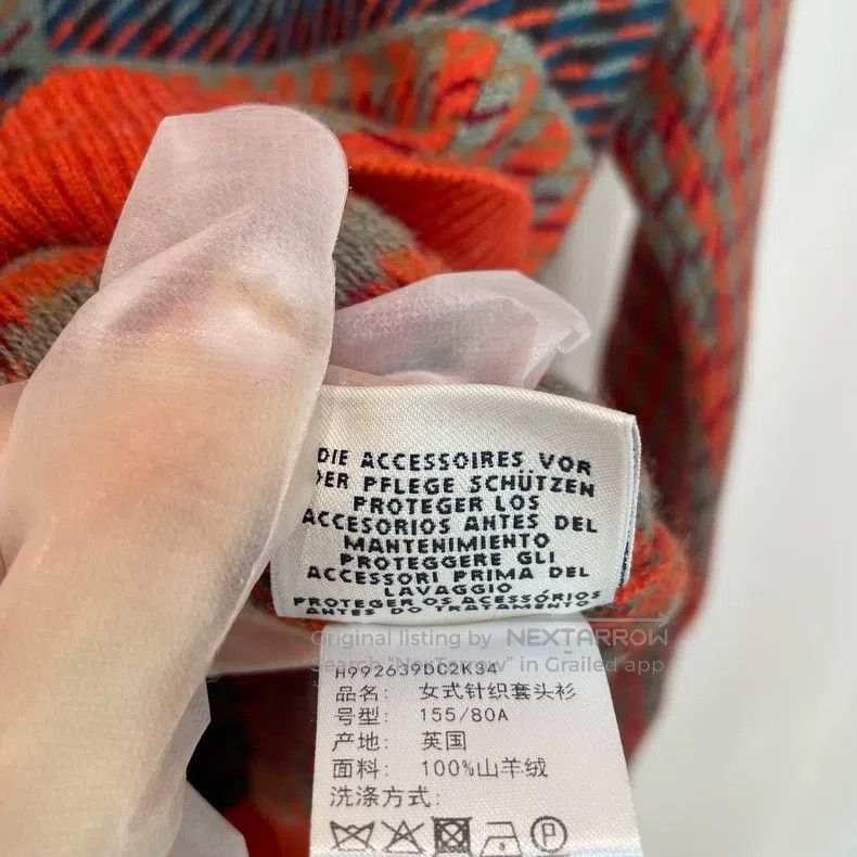 Hermes Hermes Houndstooth Cashmere Crewneck Sweater - Orange Brow Size XXS / US 00 / IT 34 - 7 Thumbnail