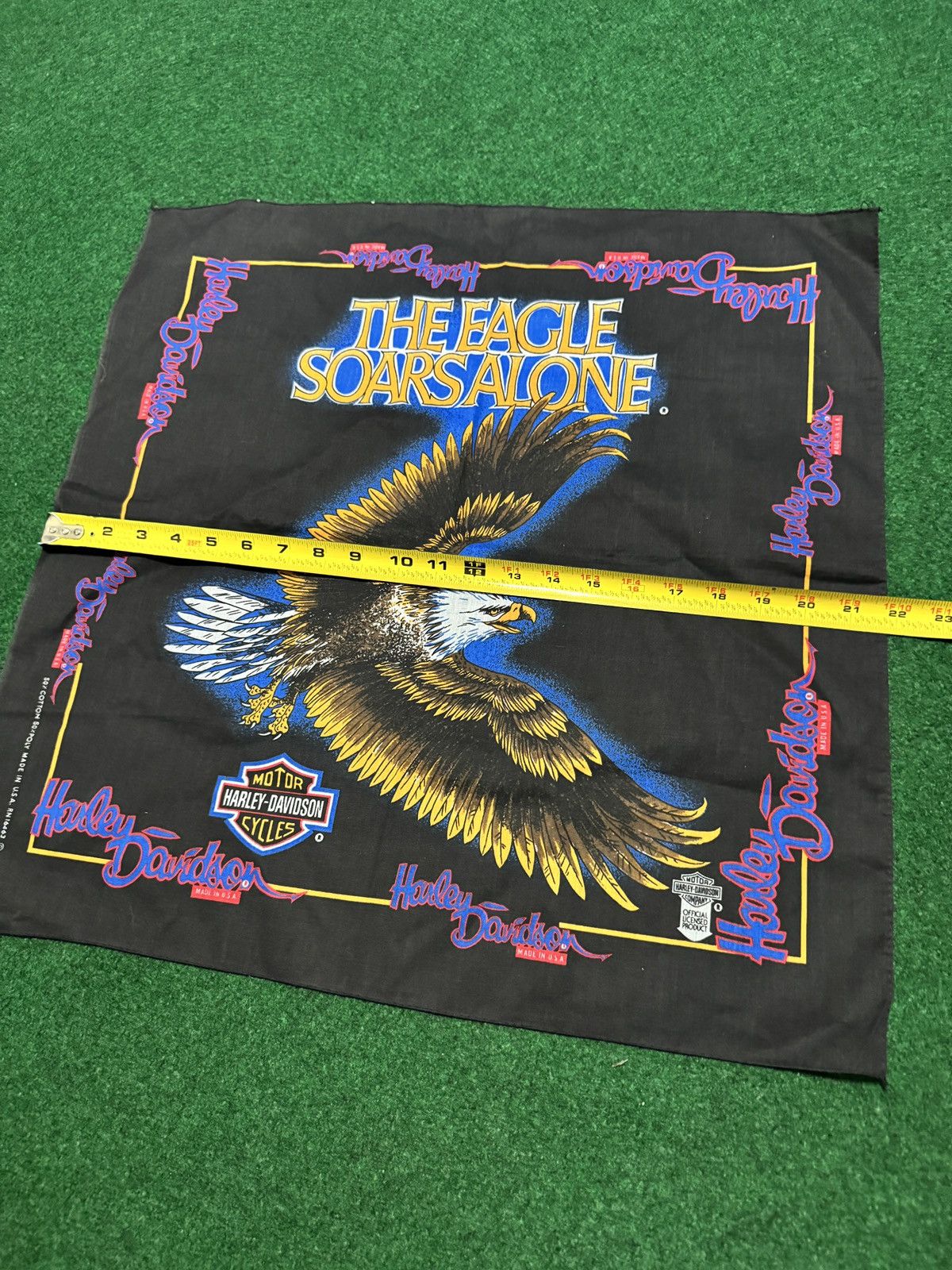 Harley Davidson × Vintage Vintage 90s Harley Davidson Eagle Soars Alone Biker Bandana Size ONE SIZE - 5 Thumbnail