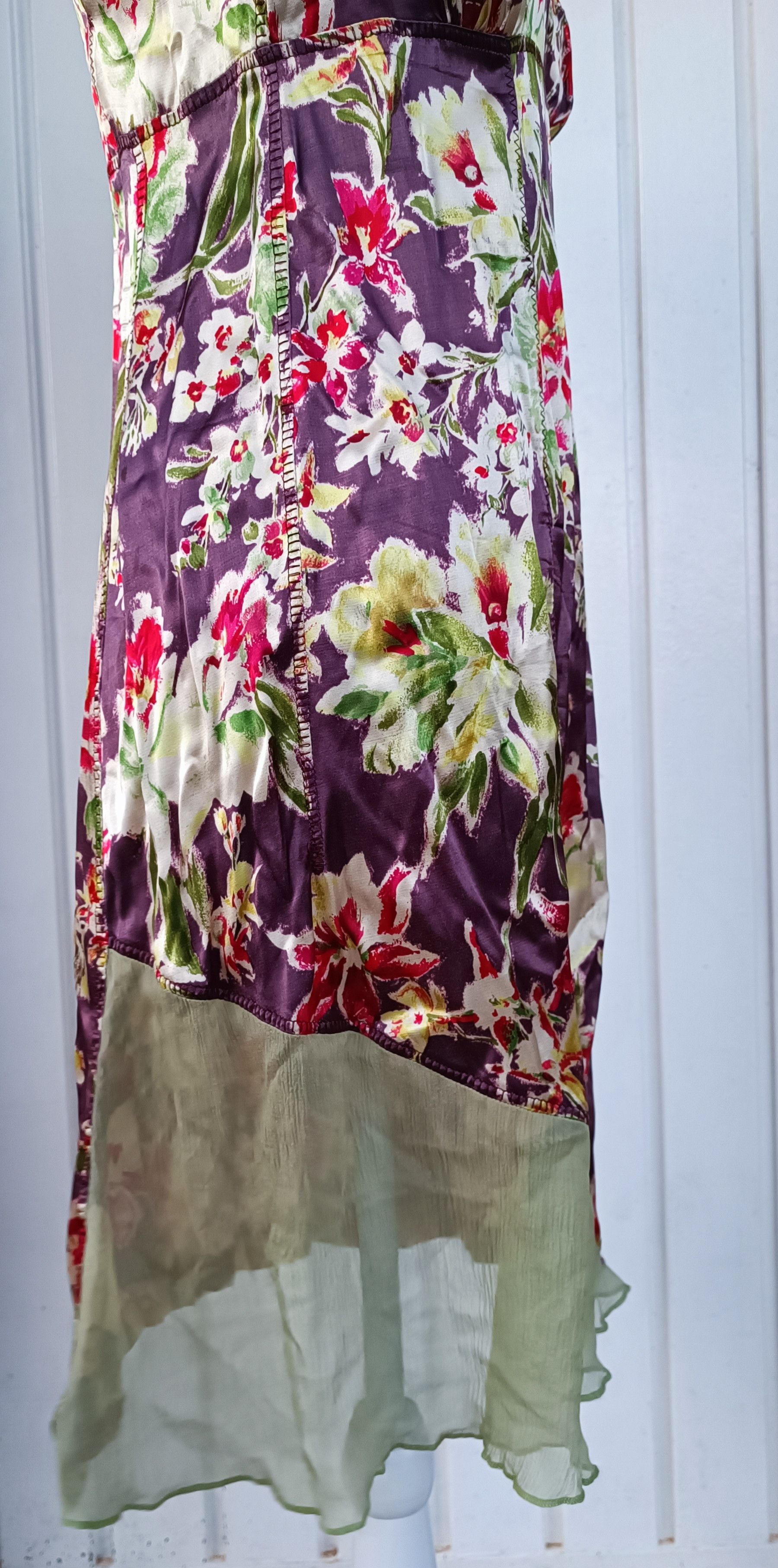 Jean Paul Gaultier 2000's- Midi dress in shiny purple satin Size M / US 6-8 / IT 42-44 - 8 Thumbnail