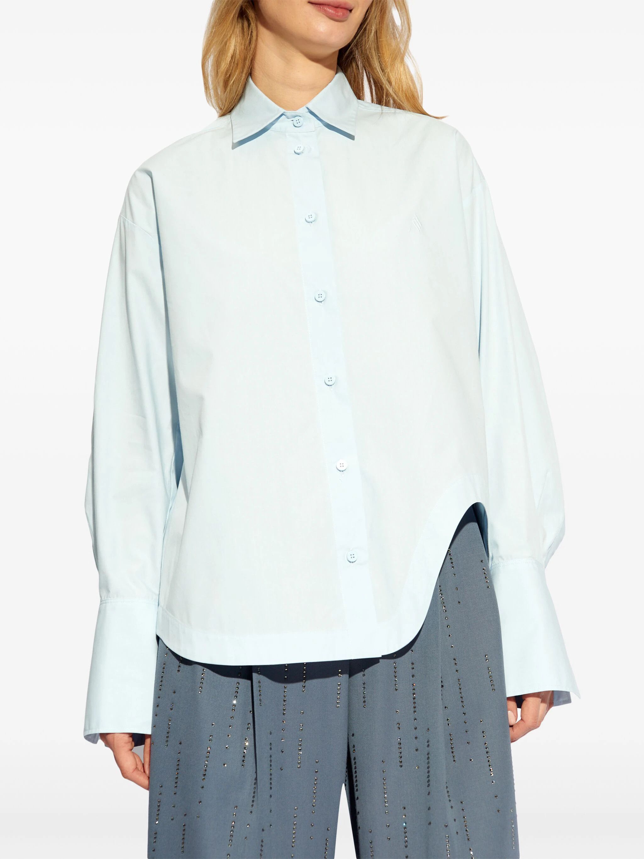 The Attico o1s22i1n1024 Eliza Shirt in Light Blue Size M / US 6-8 / IT 42-44 - 3 Thumbnail