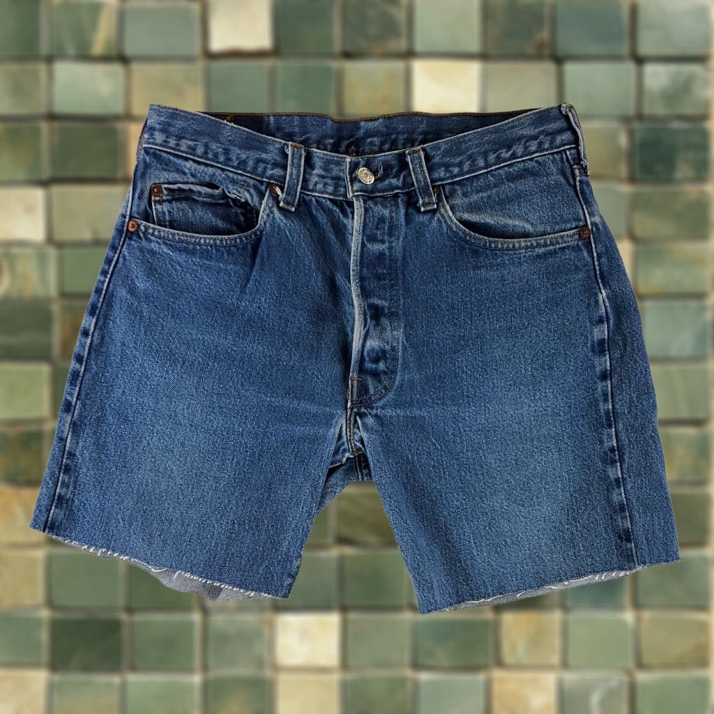 Levi's VINTAGE Levi's 501 Selvedge Jeans Shorts Jorts Cutoff Blue Mens 31x7 Shirt? Size US 31 - 1 Thumbnail