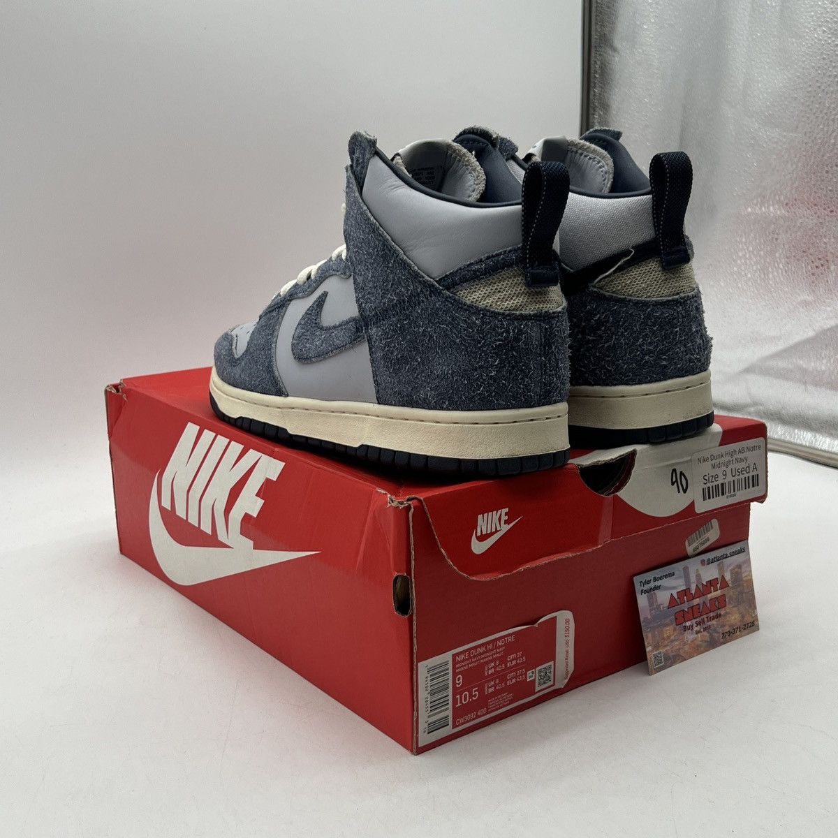 Nike Notre x dunk high midnight navy Size US 9 / EU 42 - 4 Thumbnail