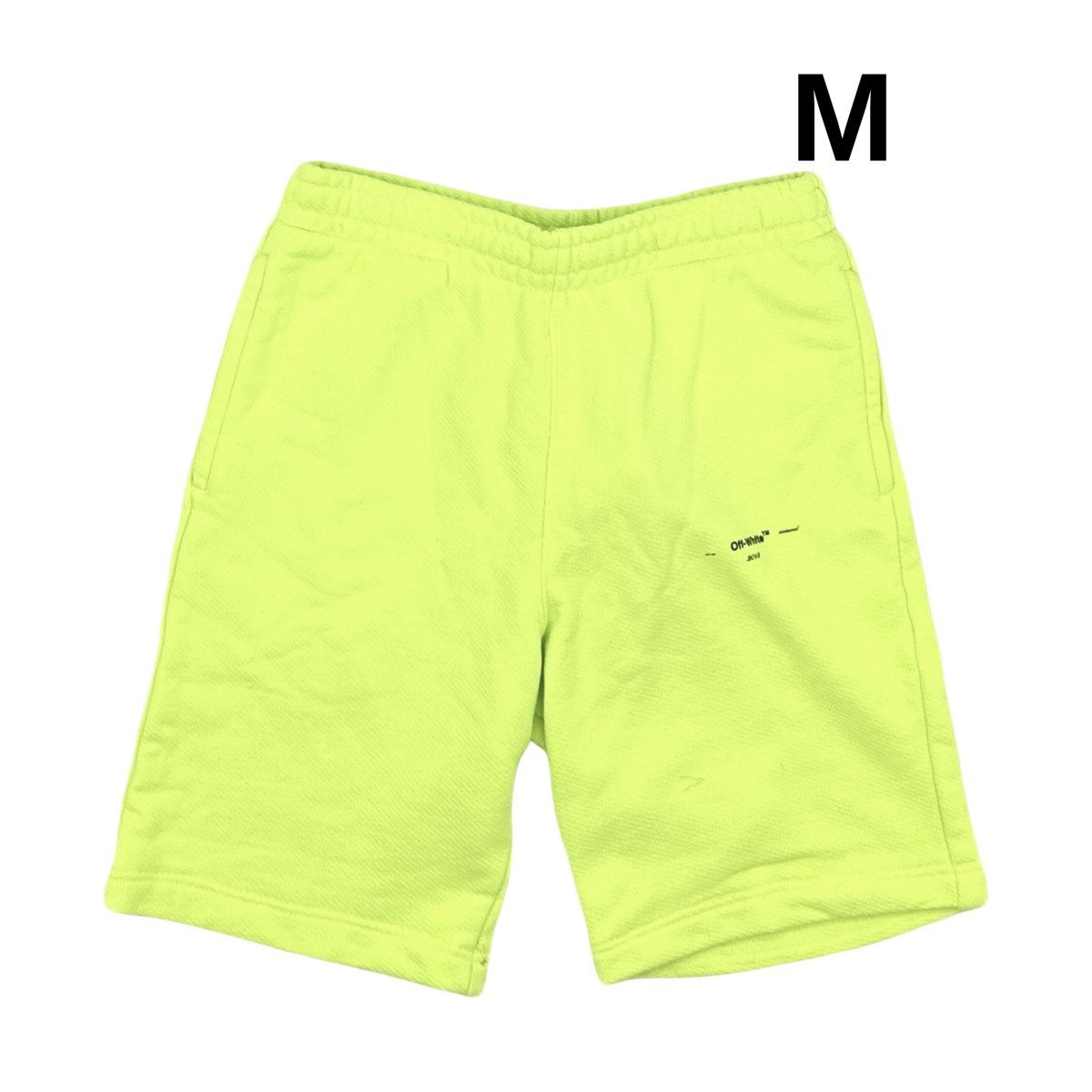 Off-White Off-White Fluorescent Yellow 3D Pencil Sweatshorts Size US 30 / EU 46 - 1 Thumbnail