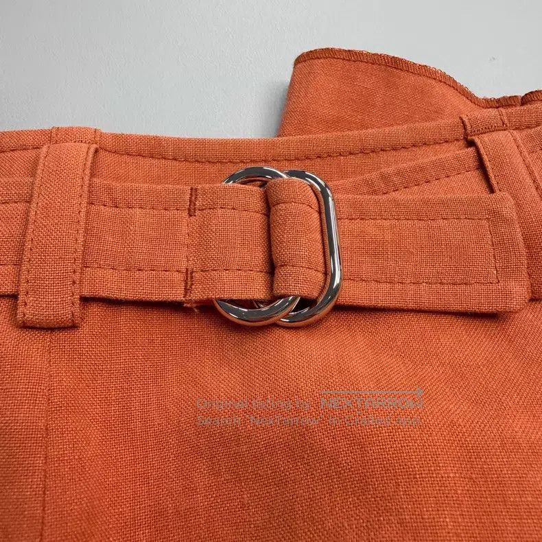 Hermes Hermes Orange Linen Pants Size 24" / US 00 / IT 34 - 7 Thumbnail