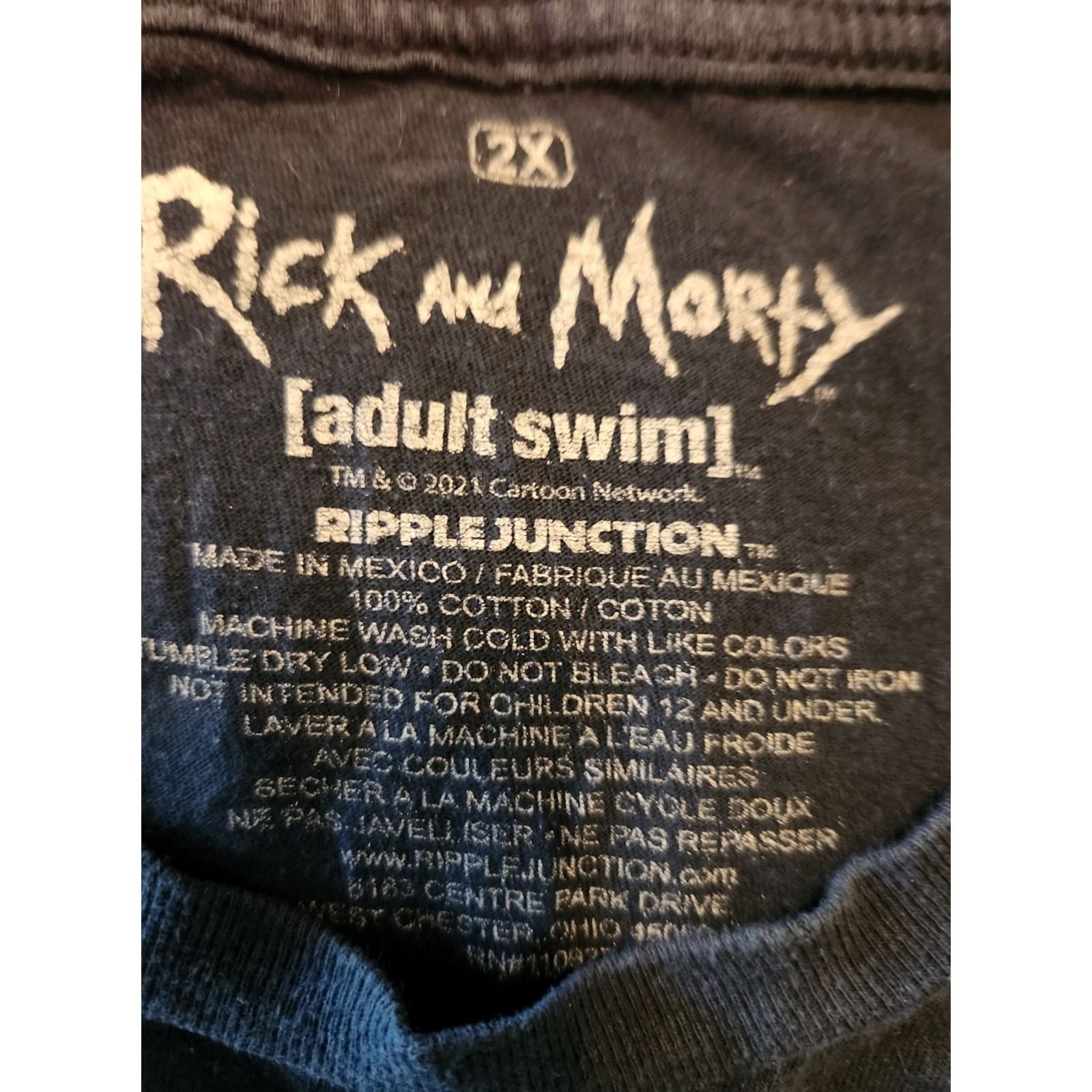 Ripple Junction Rick And Morty Ripple Junction Graphic Tee Short Sleeve Crew Neck 2XL Blue Mens T-Shirt Cartoon Graphic Print Cotton Shirt Size US 39 - 2 Thumbnail