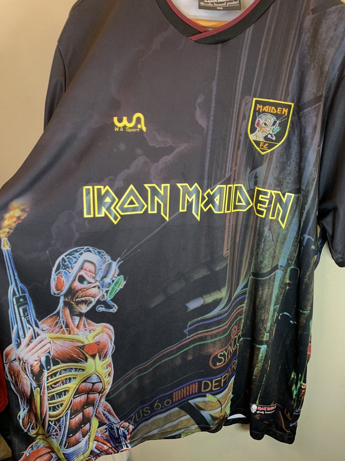 Band Tees × Iron Maiden *RARE* Iron Maiden FC Somewhere In Time Euro Soccer Jersey Size US XL / EU 56 / 4 - 6 Thumbnail