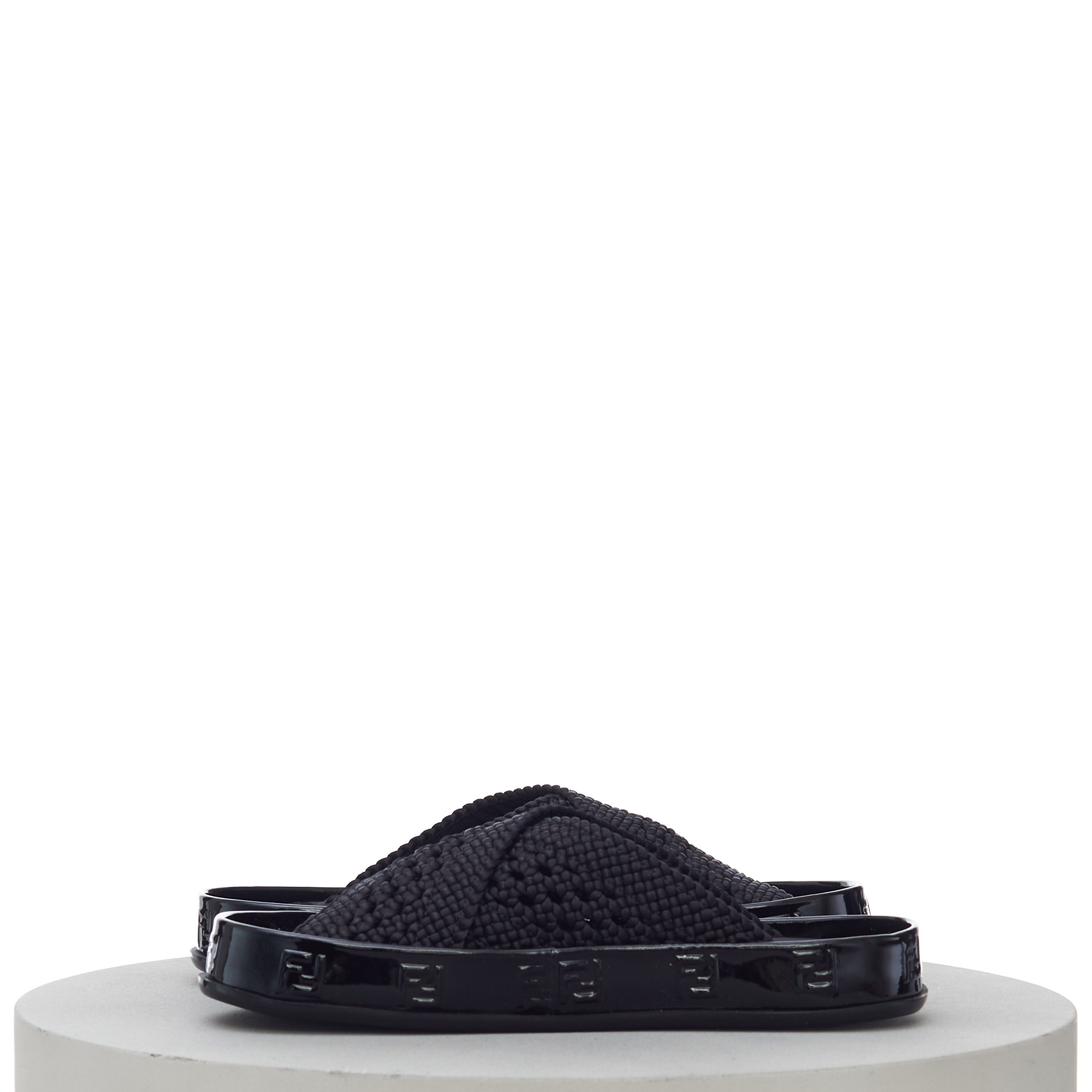 Fendi Reflections Sandals In Black Patent Leather Size US 6 / IT 36 - 9 Thumbnail