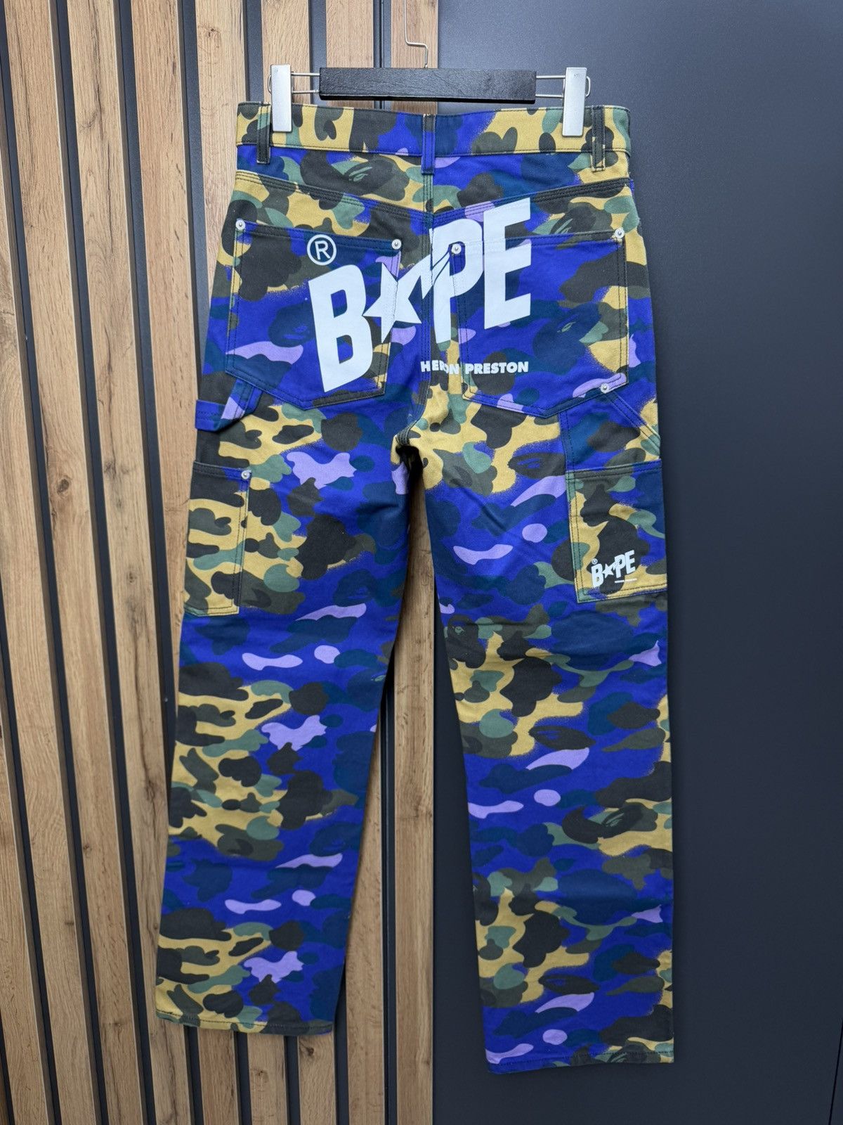 Bape Bape x Heron Preston Double Knee Camo Duck Painter Pants XS Size US 30 / EU 46 - 10 Thumbnail