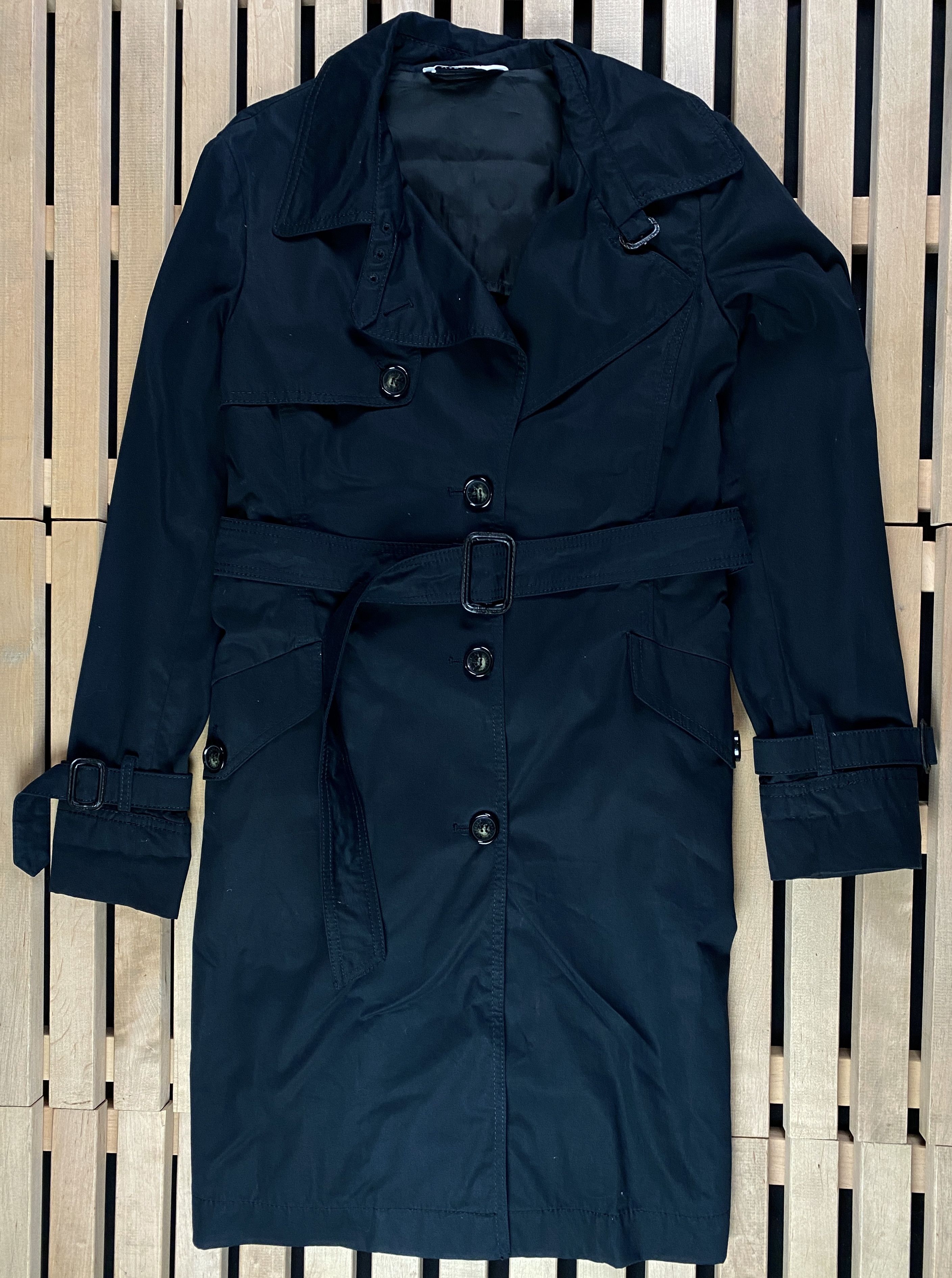 image of Womens Trench Jacket Marella By Max Mara Size Uk 14 Us 10 in Black