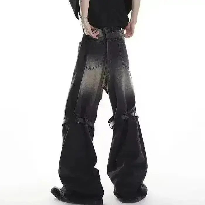 Japanese Brand Bell-bottomed jeans wide legs straight with a joint punk Size US 30 / EU 46 - 3 Thumbnail