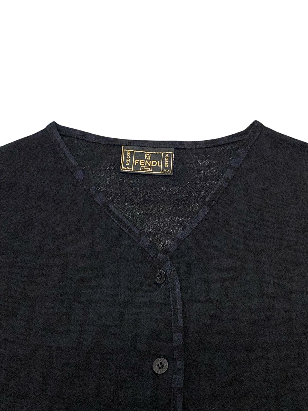 Fendi Vintage Fendi Monogram V-Neck Cardigan Size M / US 6-8 / IT 42-44 - 4 Thumbnail
