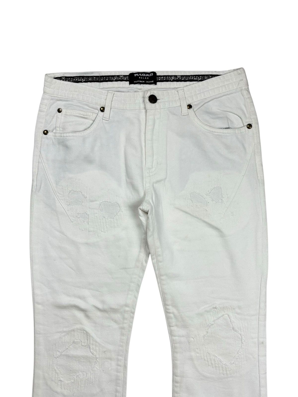 Number (N)ine Number Nine 1PIUGUALE - White Crash Sweat Pants Size US 29 - 4 Thumbnail