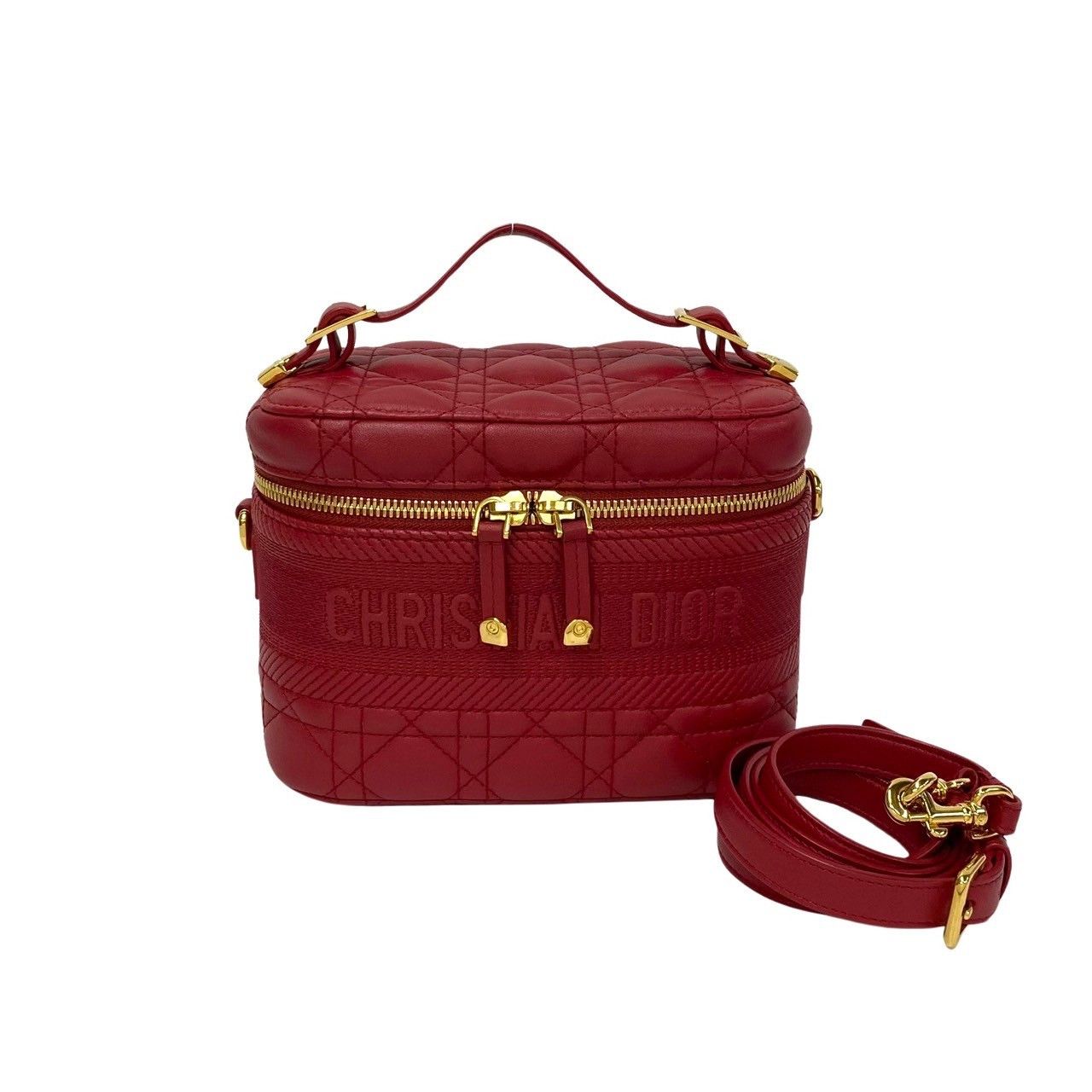 Christian Dior Small Leather Shoulder Bag Handbag Red