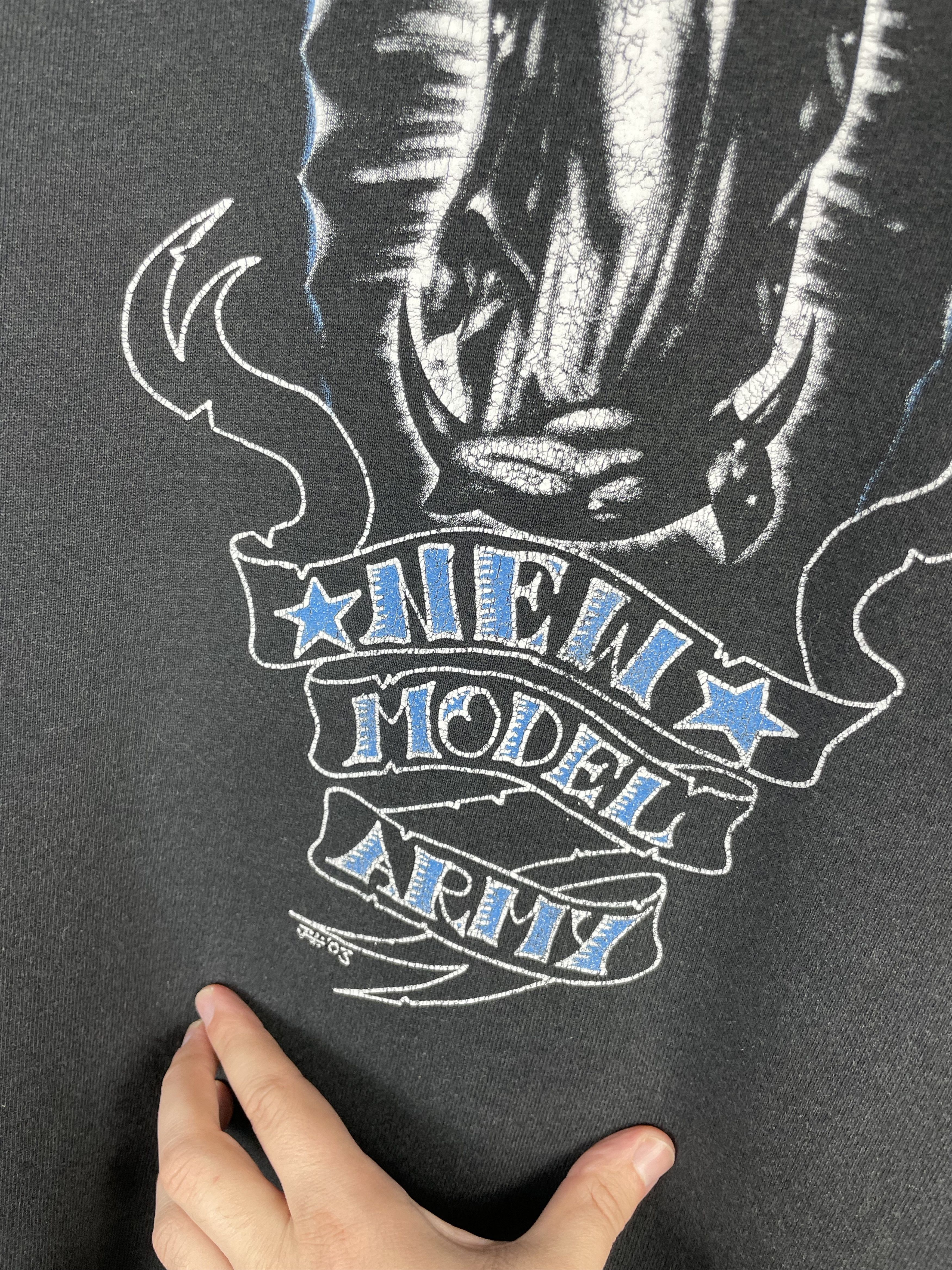 Band Tees × Vintage VTG Distress NEW MODEL ARMY World Tour 2003 Hoodies Size US XL / EU 56 / 4 - 4 Thumbnail