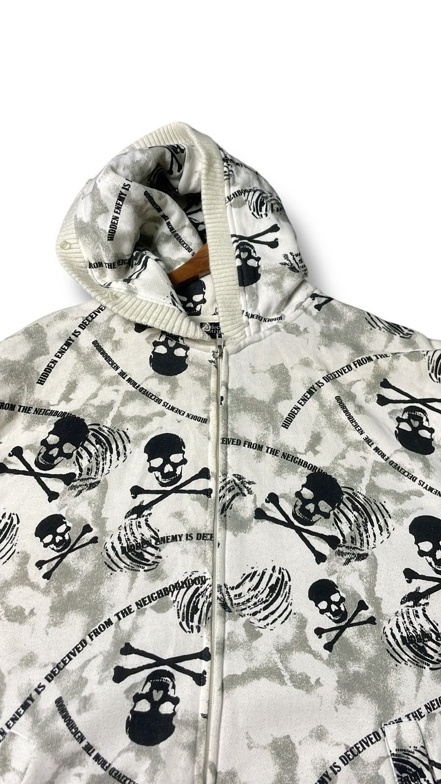 Japanese Brand Defective Struct Brand Skull Fullprint Hoodies (63) Size US M / EU 48-50 / 2 - 2 Thumbnail