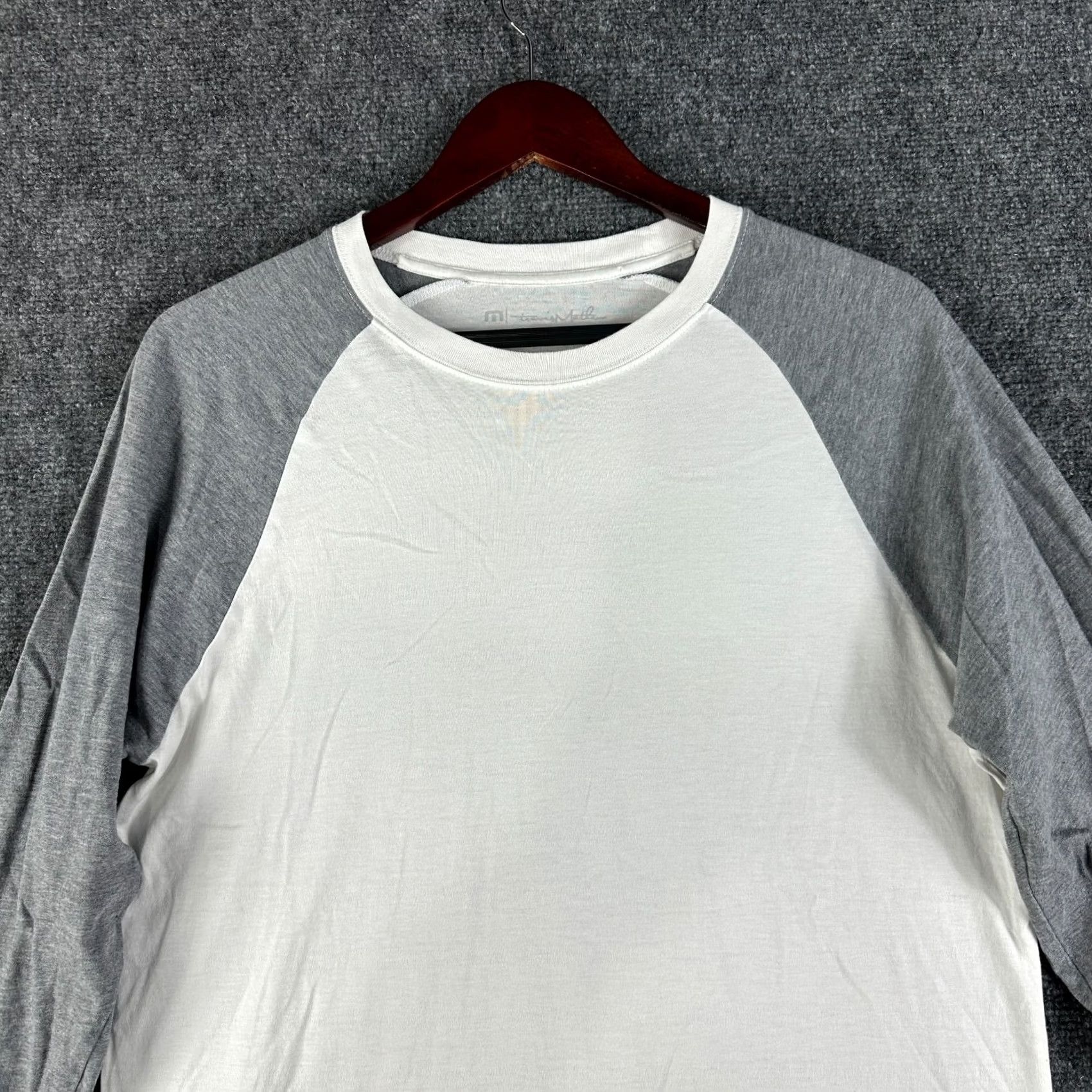 TravisMathew Travis Mathew Tee Shirt Mens Medium Cotton Long Sleeve White Colorblock Shirt Size US M / EU 48-50 / 2 - 3 Thumbnail
