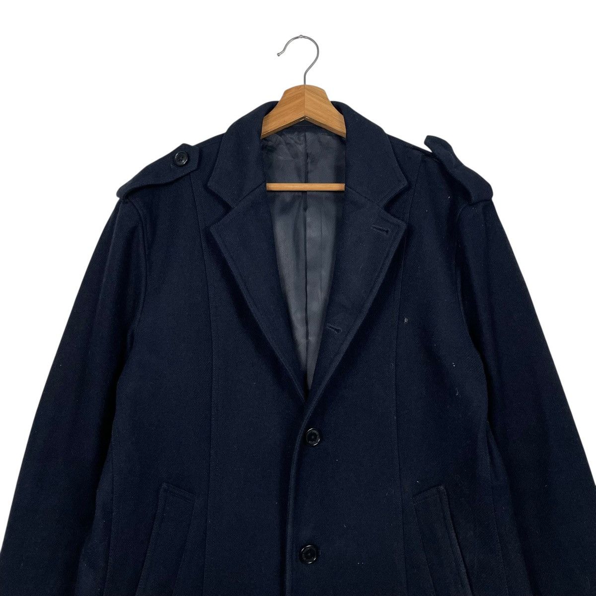 Michel Klein Michel Klein Black Wool Coat Size US M / EU 48-50 / 2 - 2 Thumbnail