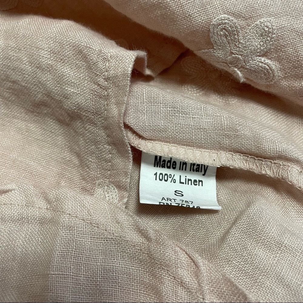 Other NWT New Terzo Millennio Pink Embroidered Linen Top Made in Size S / US 4 / IT 40 - 6 Thumbnail
