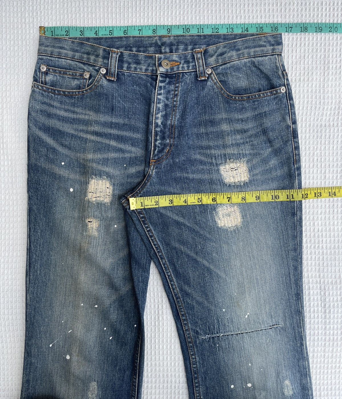 Hysteric Glamour Vintage90’s🔥Modern Lovers🔥Distressed Flare Jeans Japan Size US 33 - 3 Thumbnail