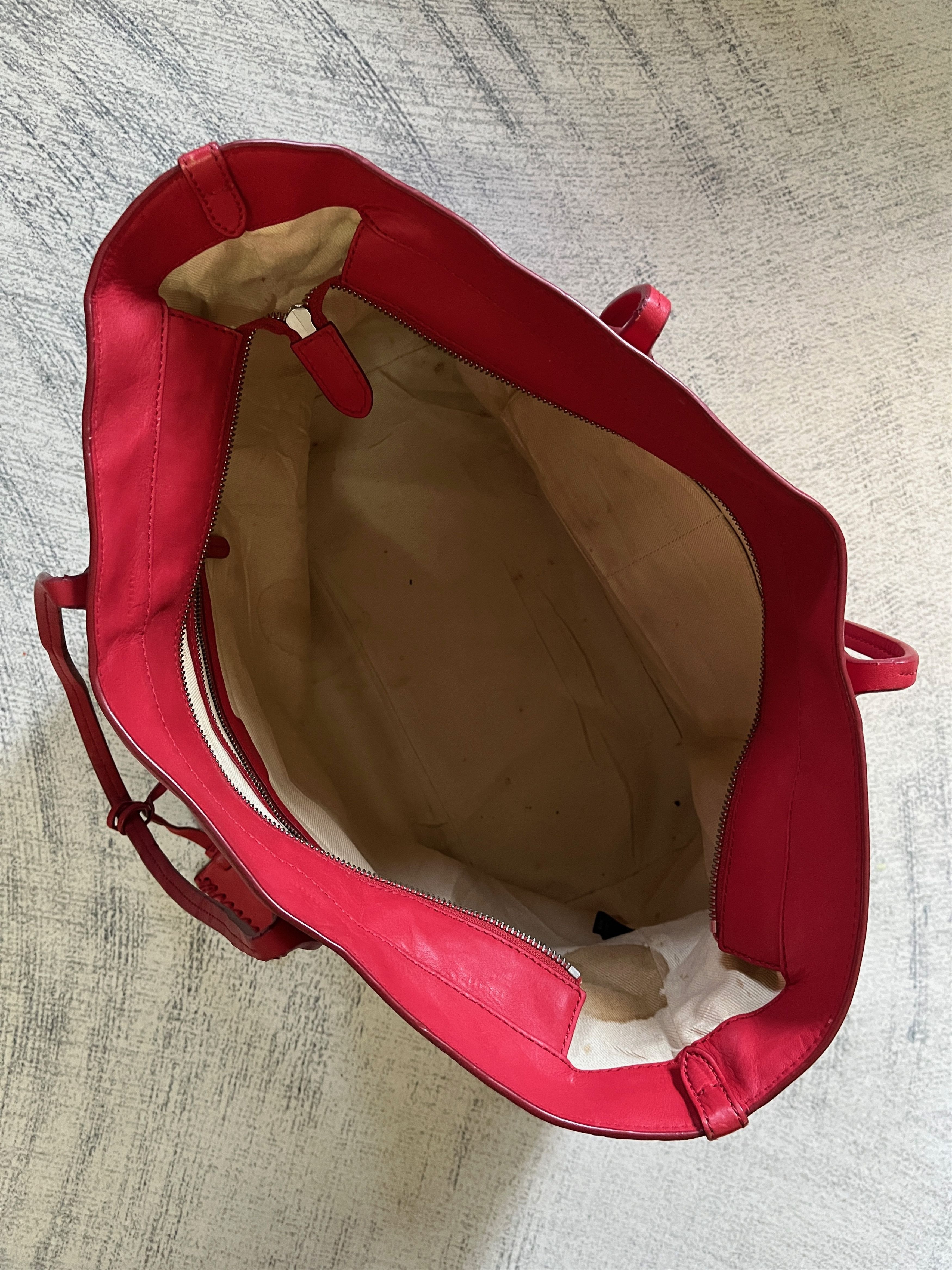 Polo Ralph Lauren Polo RL Full Leather in Red Tote Shoulder Bag Size ONE SIZE - 12 Thumbnail