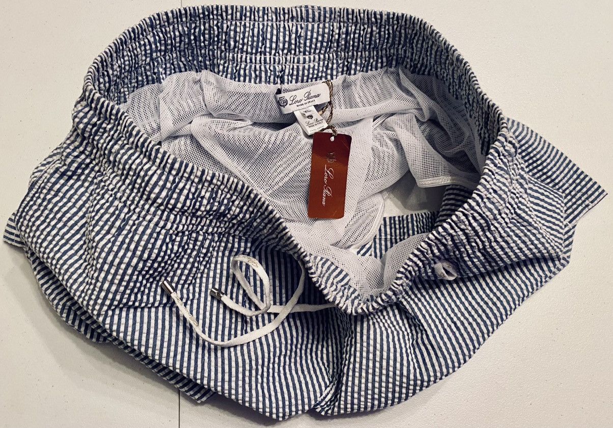 Loro Piana Loro Piana 🇮🇹 Blue Bay Striped Resort Pool Swim Trunks XL NWT Size US 38 / EU 54 - 8 Thumbnail