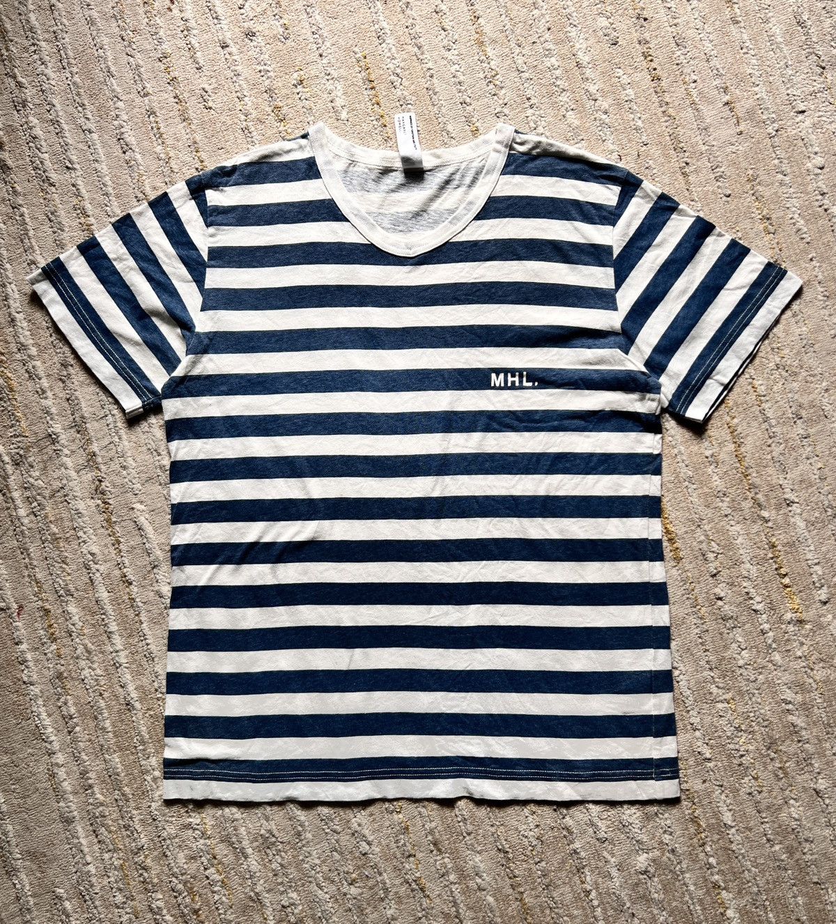 Margaret Howell Margaret Howell Basic Stripe Vneck Tshirt Size US M / EU 48-50 / 2 - 1 Thumbnail