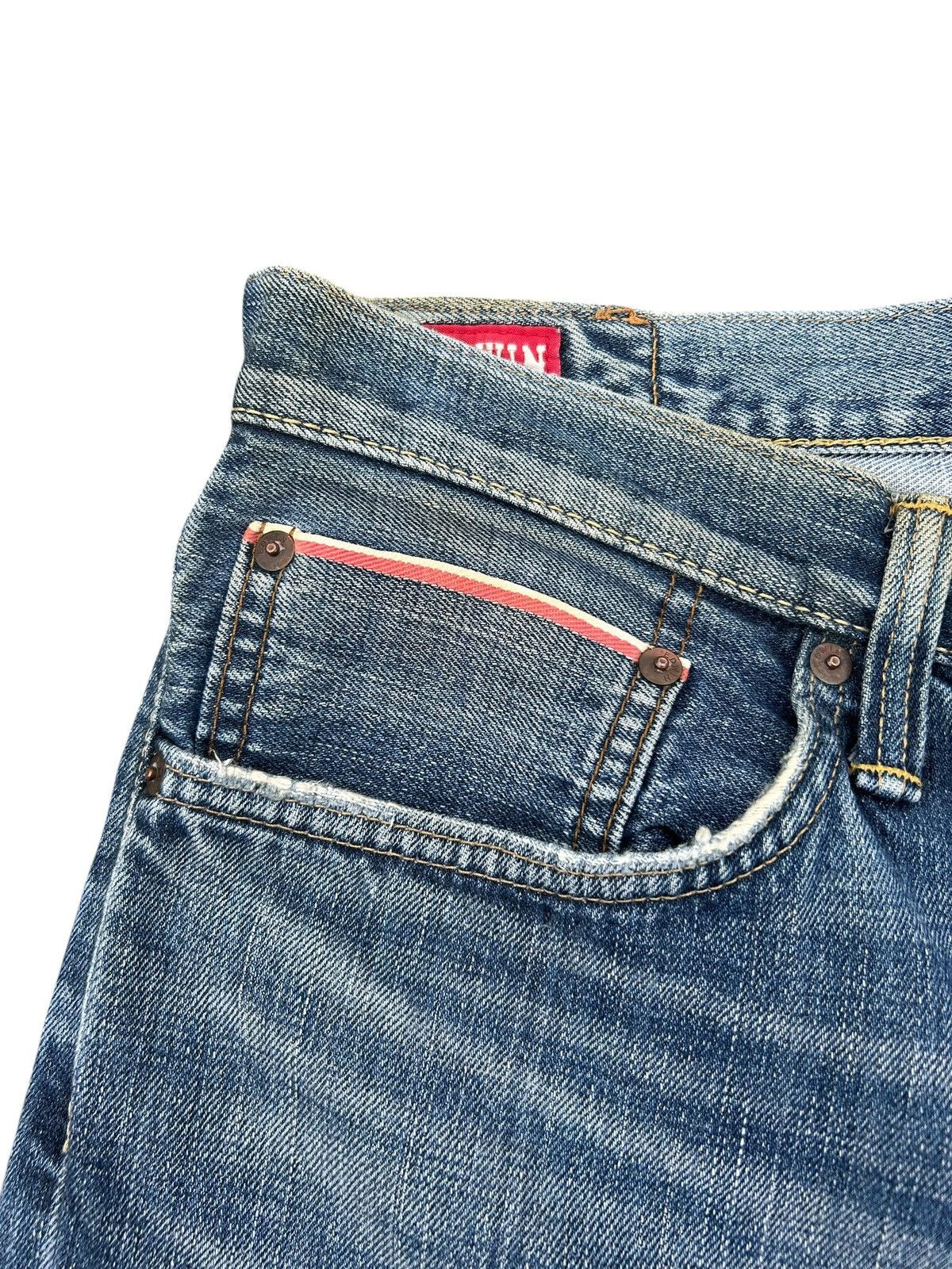 Kapital Buckle Back Vintage Edwin Selvedge Distressed Denim Jeans Size US 37 - 5 Thumbnail