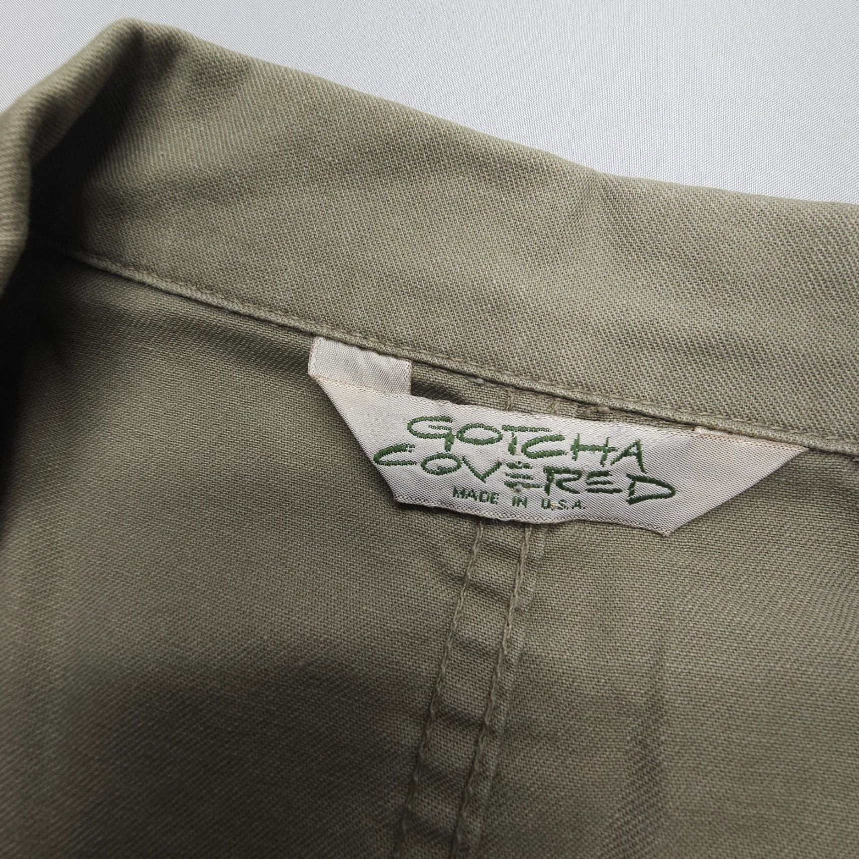 Gotcha VINTAGE Gotcha Covered Blazer Mens Medium Green Cotton Twill Safari USA Size 40R - 5 Thumbnail