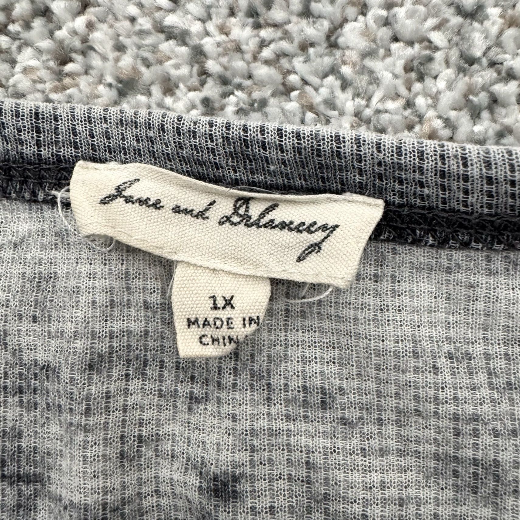 Vintage June & Delancey Top Women 1X Plus Waffle Knit Asymmetrical Boho Grunge Lagenlook Size XL / US 12-14 / IT 48-50 - 5 Thumbnail