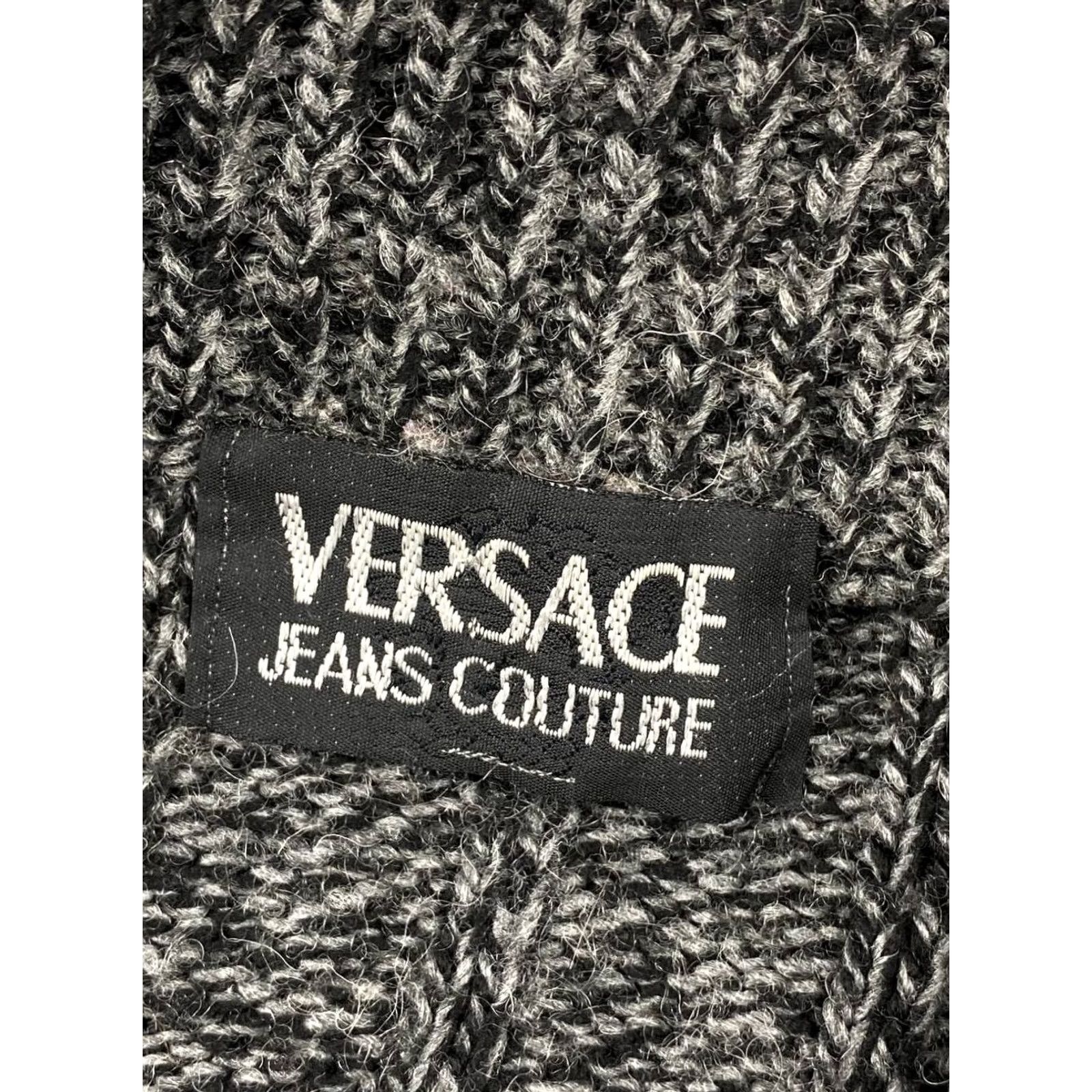 Versace VINTAGE Versace Jeans Couture 1/4 Zip Ribbed Knit Sweater Men XL Gray Shirt Pullover Knit Wool Logo 1/4 Zip Winter Fall Mens XL Gray Size US XL / EU 56 / 4 - 5 Thumbnail