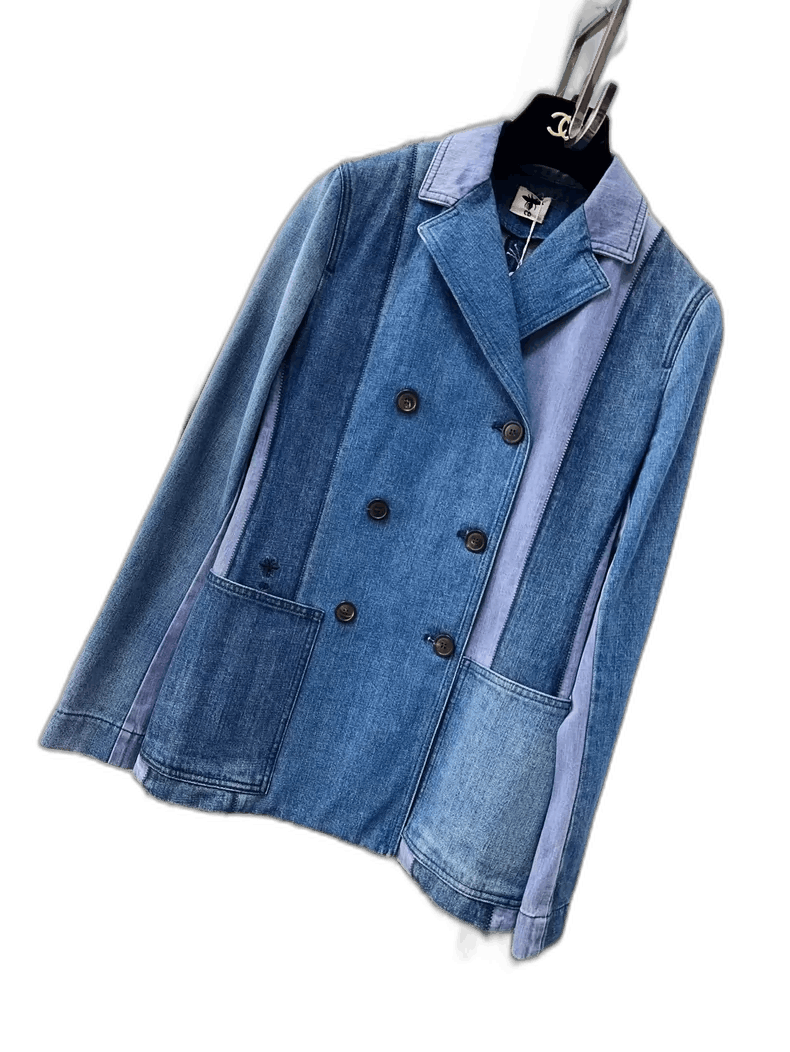 Dior Dior Blue Patchwork Denim Blazer Jacket-2506 Size L / US 10 / IT 46 - 1 Thumbnail