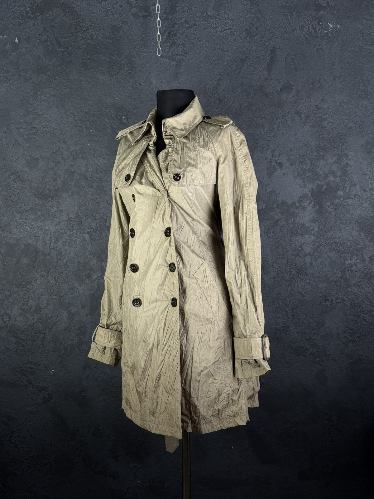 Burberry BURBERRY PRORSUM Nylon Belted Women’s Double Trench Coat Size M / US 6-8 / IT 42-44 - 6 Thumbnail