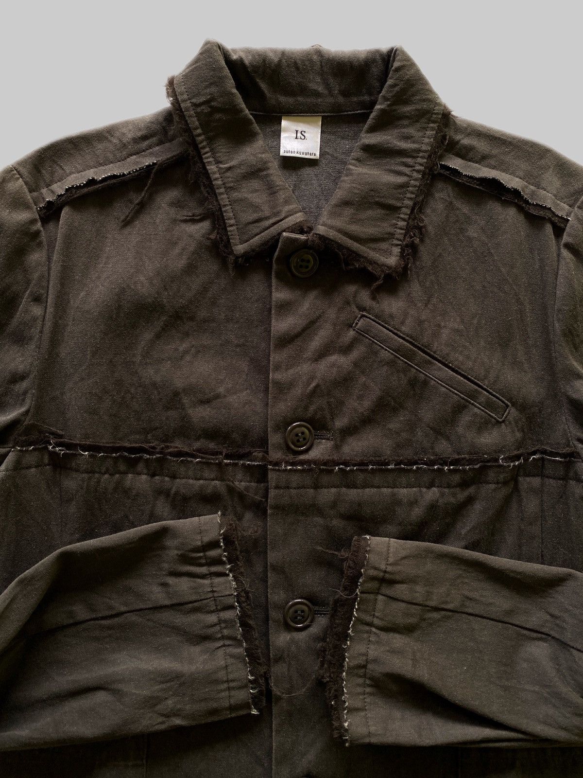 Issey Miyake AW1991 I.S. SunaoKuwahara Raw Cuts Khakis Jacket Size M / US 6-8 / IT 42-44 - 6 Thumbnail