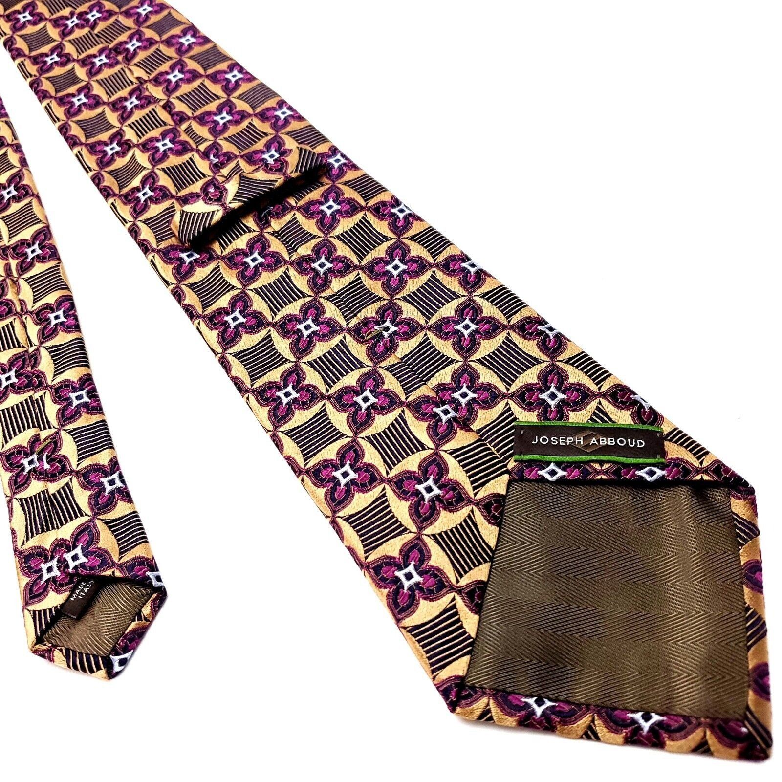 Joseph Abboud Joseph Abboud Green Multi-Colored Silk Tie Woven Geometric Size ONE SIZE - 3 Thumbnail