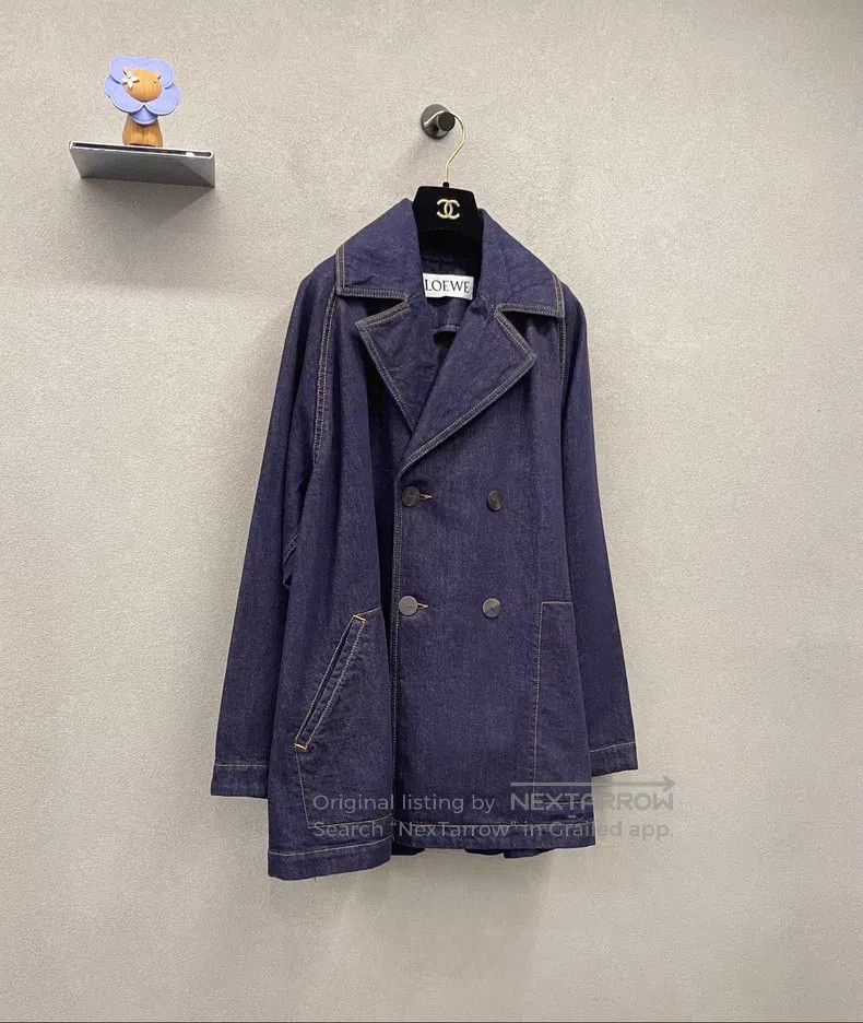 Loewe Loewe Navy Blue Denim Jacket Size 4XL / US 24-26 - 3 Thumbnail