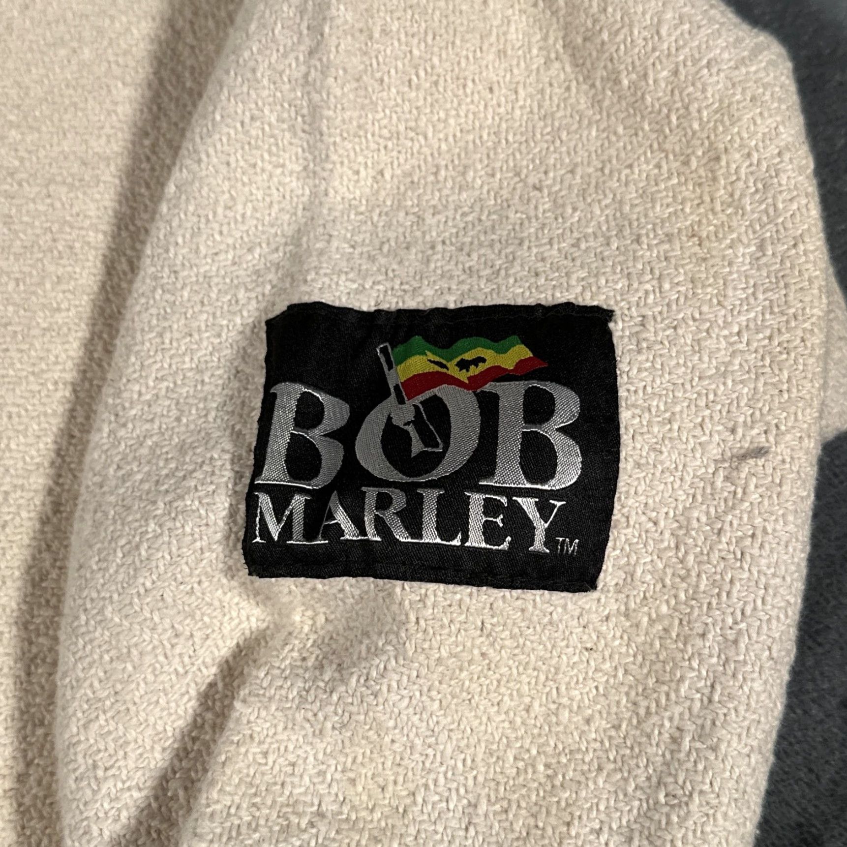 Vintage Bob Marley Hoodie Mens S Beige Baja Pullover Zion Rootswear Twill Cotton Crew Neck Hooded Graphic Print Kangaroo Pocket Long Sleeve Vintage: No Size US S / EU 44-46 / 1 - 7 Thumbnail