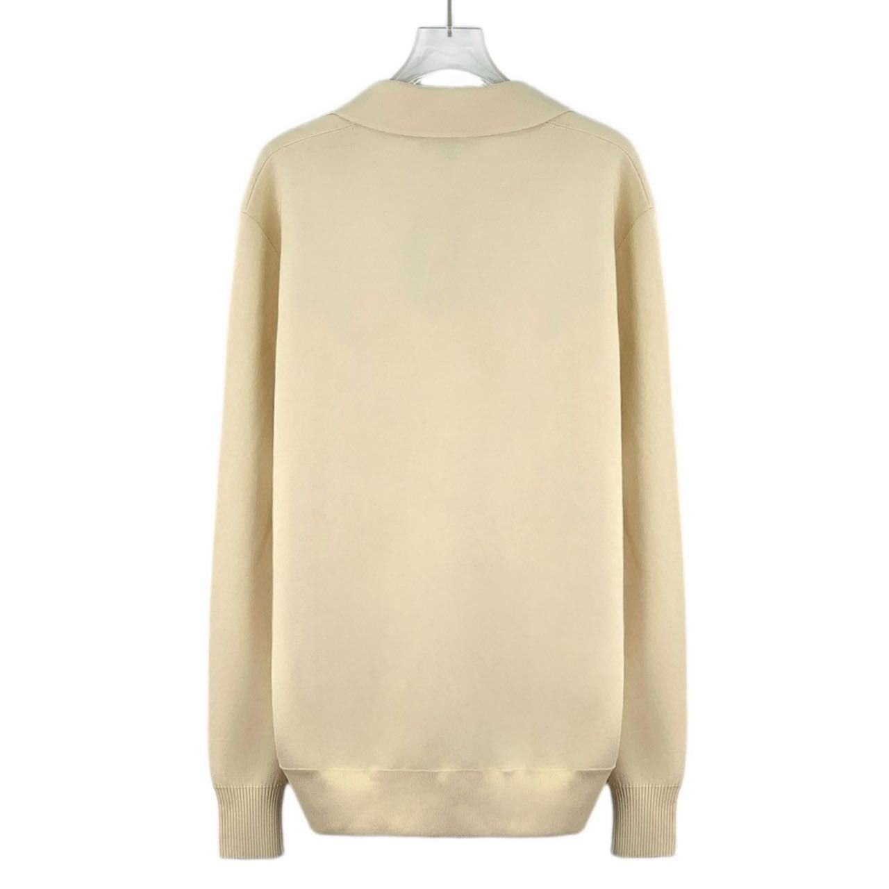Loro Piana Loro Piana Beige Wool Lapel Long Sleeve Knit Sweater K26WX Size US XL / EU 56 / 4 - 2 Thumbnail