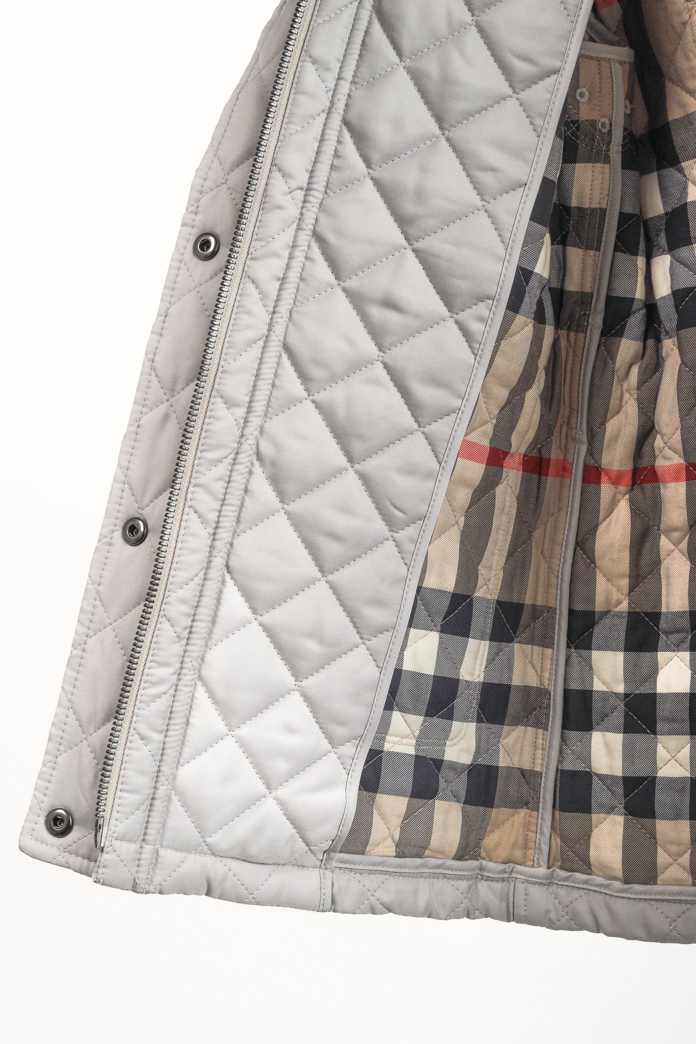 Burberry Burberry Grey Quilted Belted Zip Jacket Size XXS / US 00 / IT 34 - 10 Thumbnail