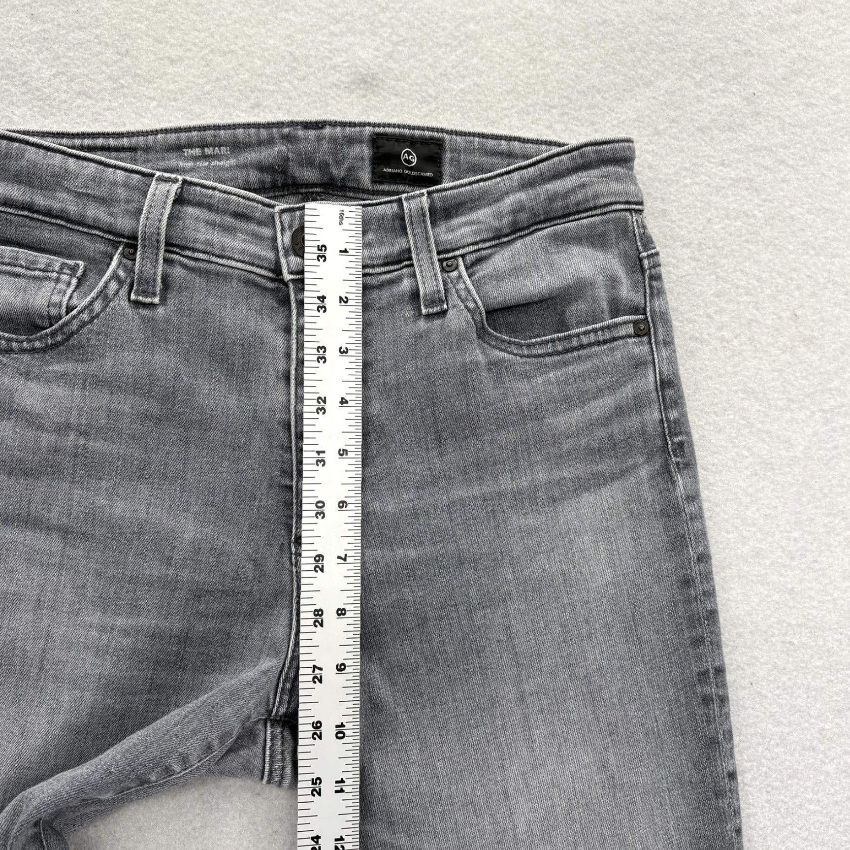 Vintage Adriano Goldschmied Jeans Womens 27 Slim Straight Mid Gray Stretch Denim 5-Pocket Rise Mid Rise 27in Inseam 29in Size 27" / US 4 / IT 40 - 7 Thumbnail