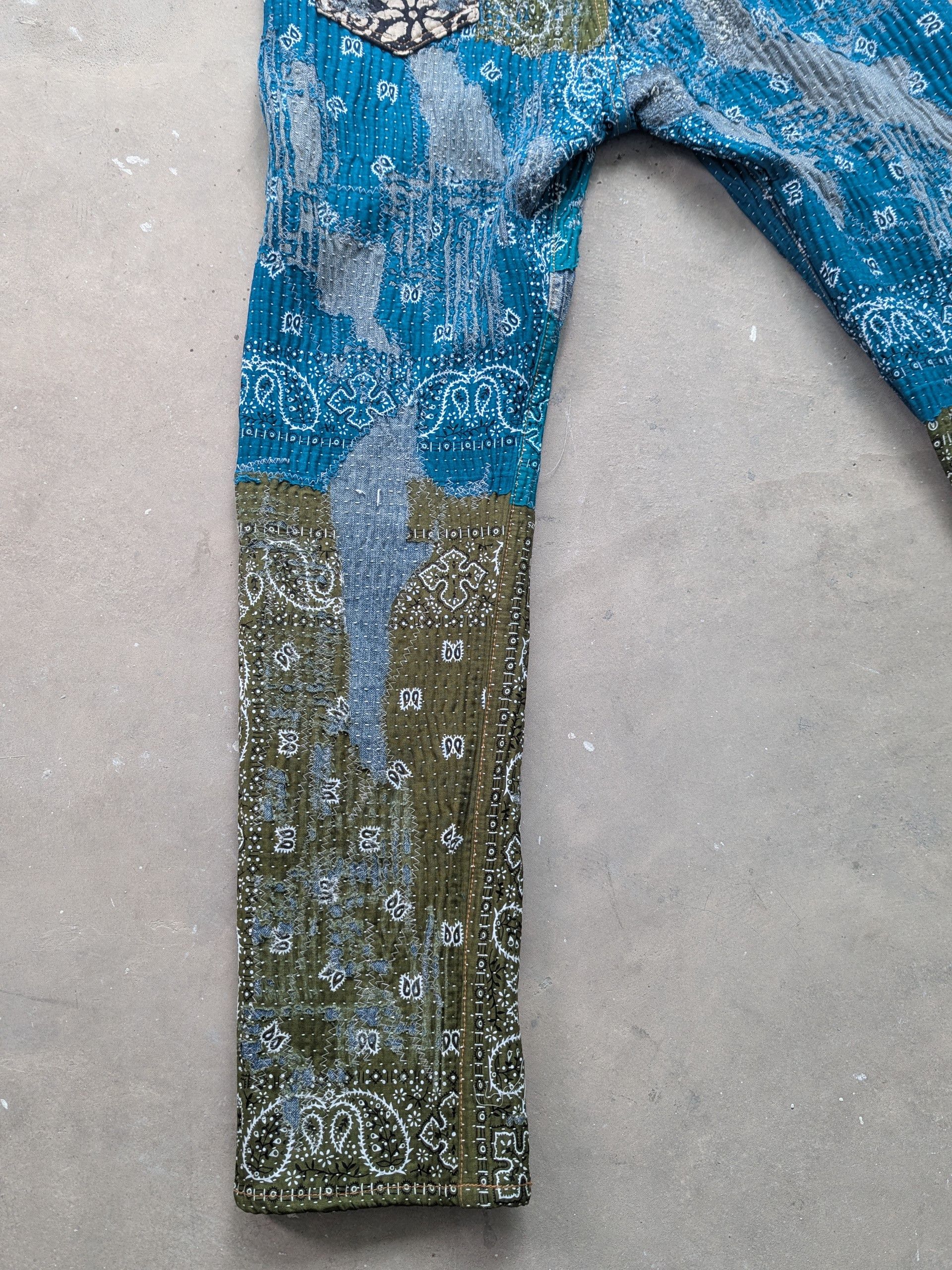 Levi's Vintage Levis Bandana Boro Sashiko Distressed Custom Made Size US 35 - 25 Thumbnail