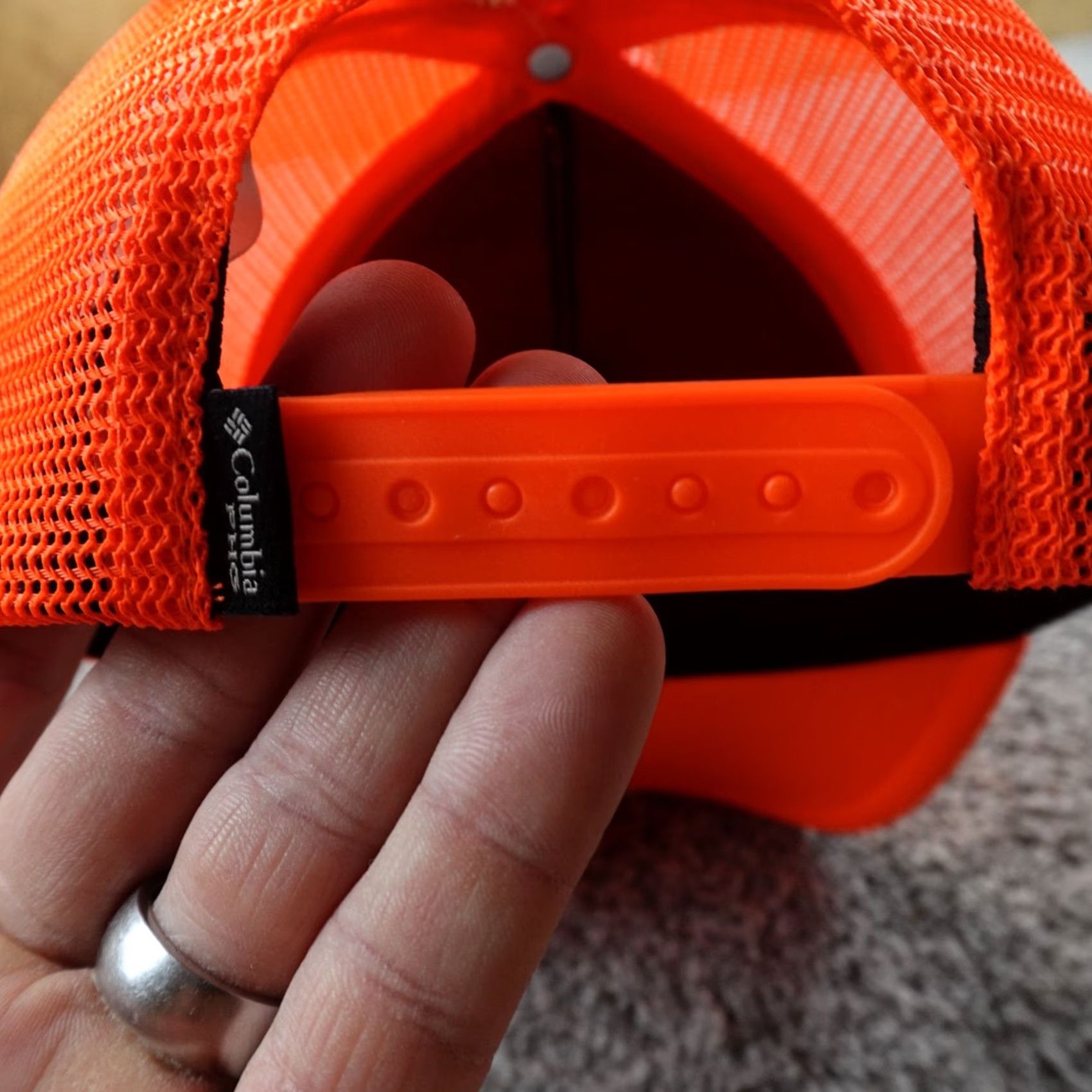 Vintage Columbia Hat Cap Mens One Size Blaze Orange Adjustable Snap Back PHG Outdoor Hunting Size 44L - 5 Thumbnail