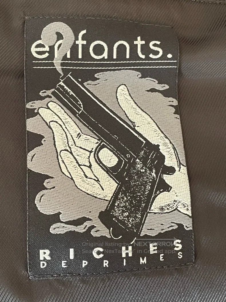 Enfants Riches Deprimes Enfants Riches Deprimes Black Embroidered Leather Jacket Size US L / EU 52-54 / 3 - 4 Thumbnail
