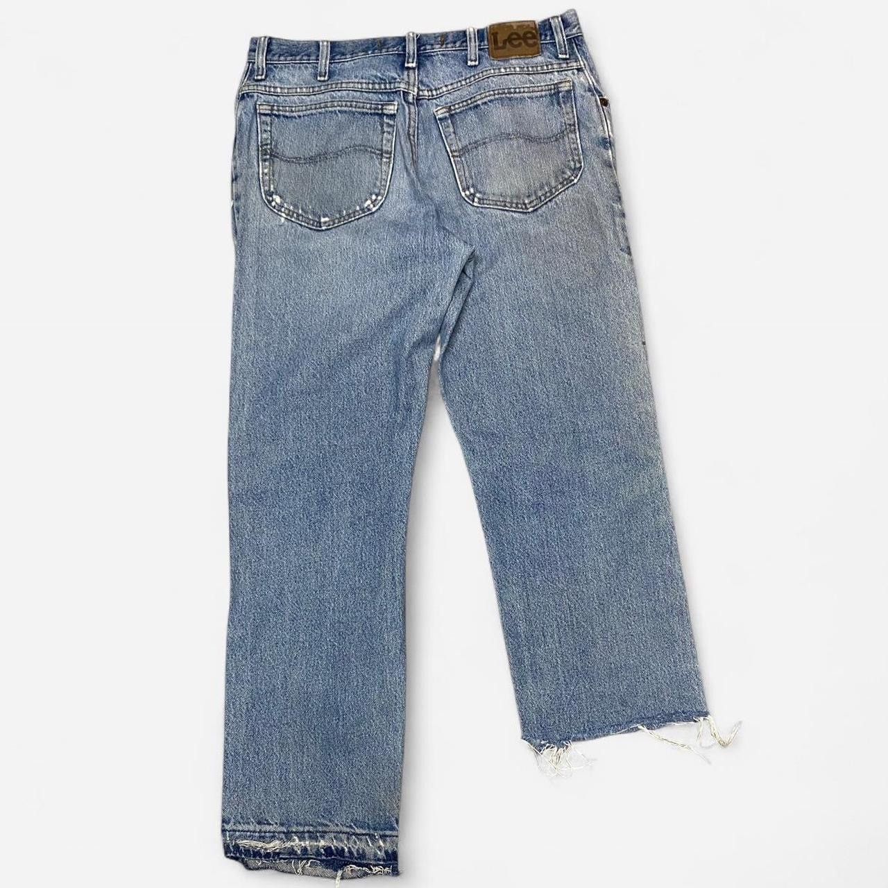 Lee Distressed reworked light blue denim lee jeans Size US 32 / EU 48 - 6 Thumbnail