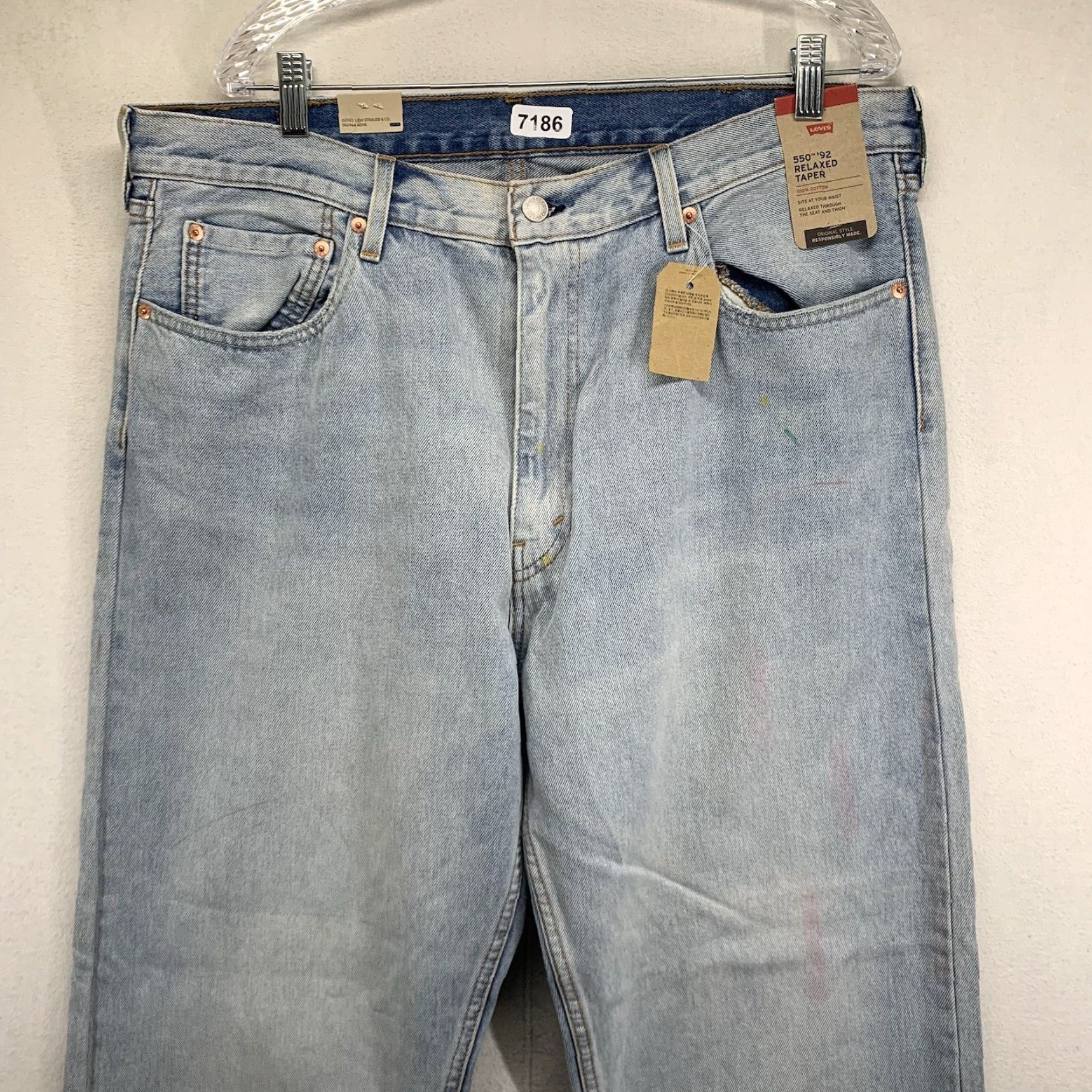 Levi's Levi's 550 Men's Jeans 38x30 Relaxed Fit Tapered Leg Light Paint Splat Denim Casual Size US 38 / EU 54 - 6 Thumbnail